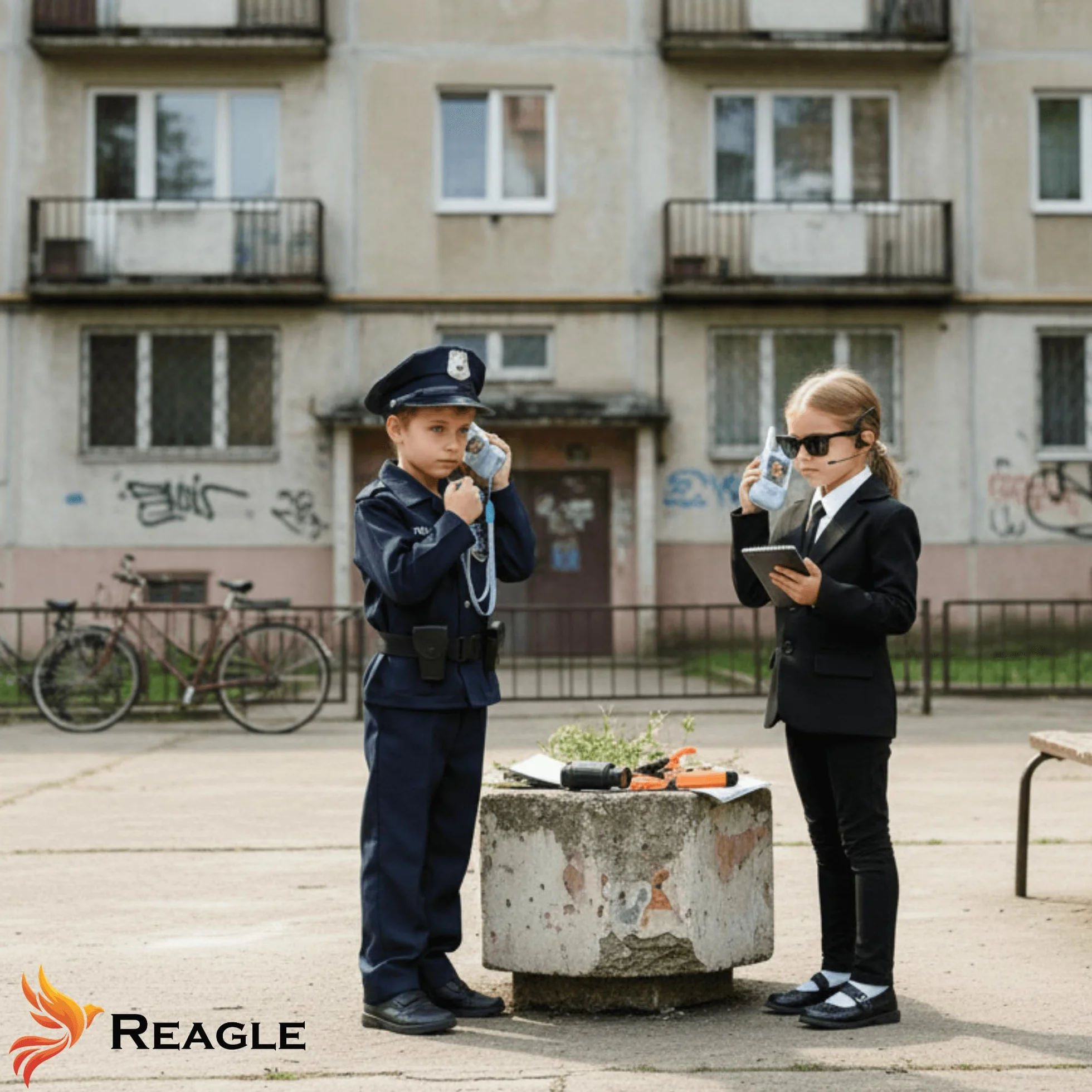 Reagle Krótkofalówka dla dzieci 2 szt. z Ekranem Video i Zmianą Głosu, Walkie Talkie USB-C Zasięg do 300 m Przesyłanie Zdjęć, Zabawka ŁOKI TOKI Prezent dla chłopca dziewczynki