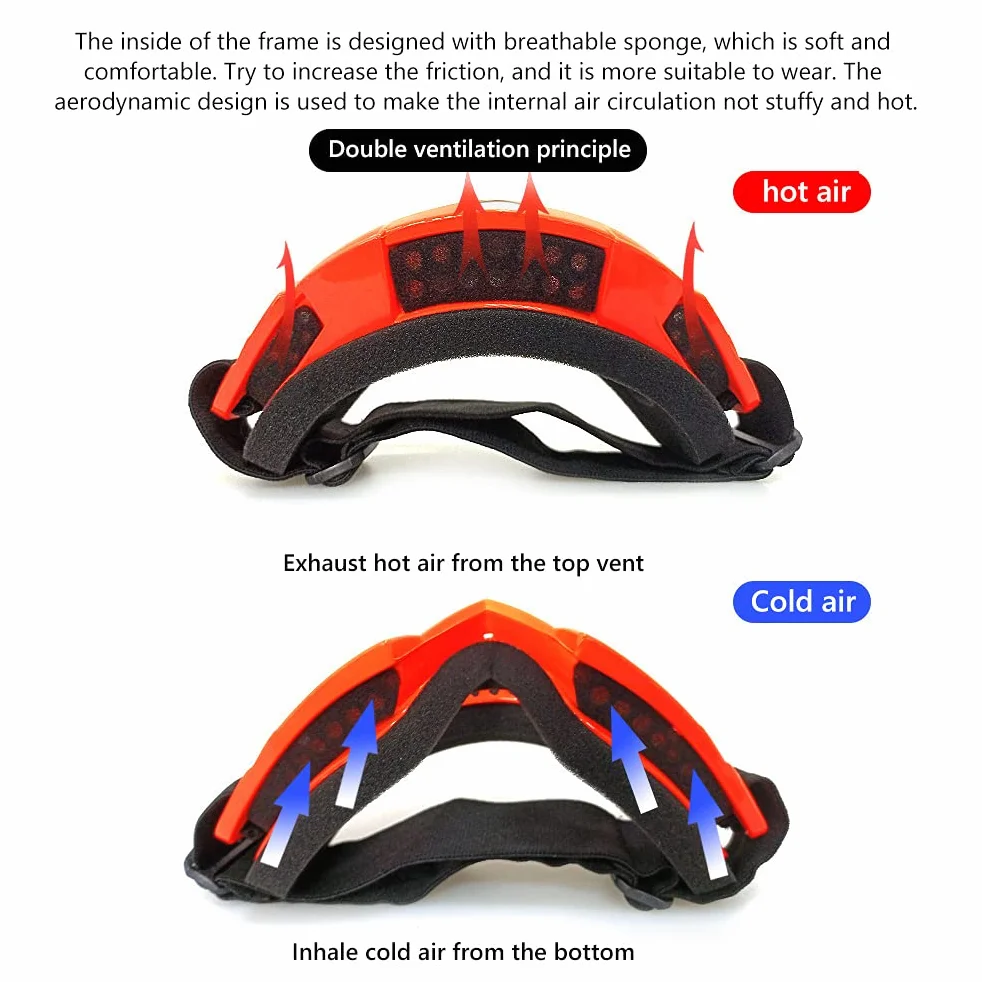 Gogle Motocyklowe ATV Motocross Ochrony UV Przeciwwiatrowe Pyłowe Okulary Narciarskie