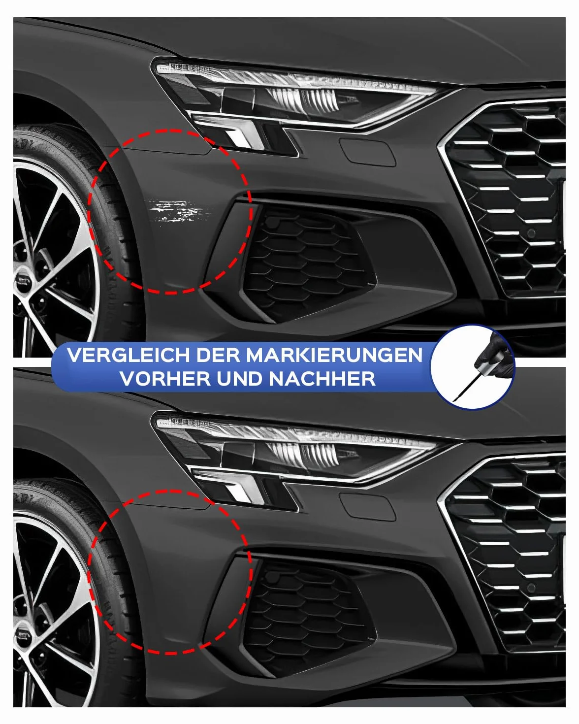 Daytona Grey Pearl Lakier do poprawek do Audi A7 A5 S5 R8 S8 A4 Q5