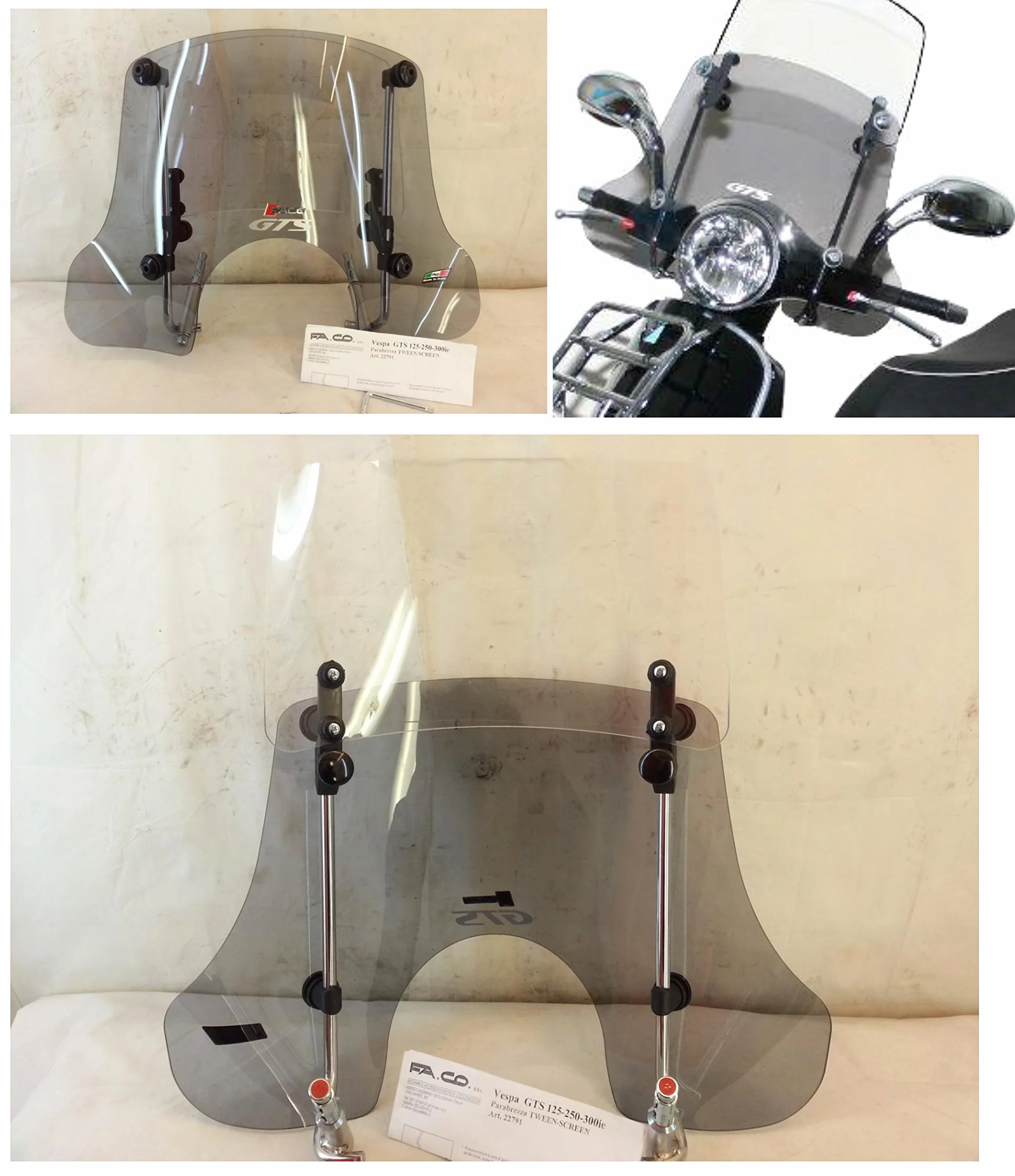 Szyba przednia VESPA GTS 125 ie 250ie 300ie twin-scree