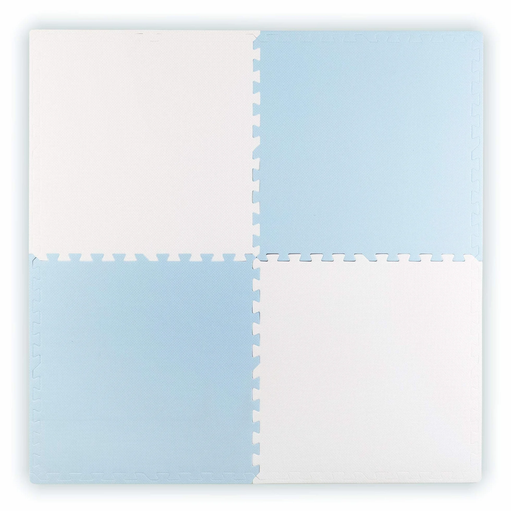 Ricokids Mata Piankowa Podłogowa Antypoślizgowa dla Dzieci Puzzle 4 Elementy 120 x 120 x 1 cm Biało-Niebieska