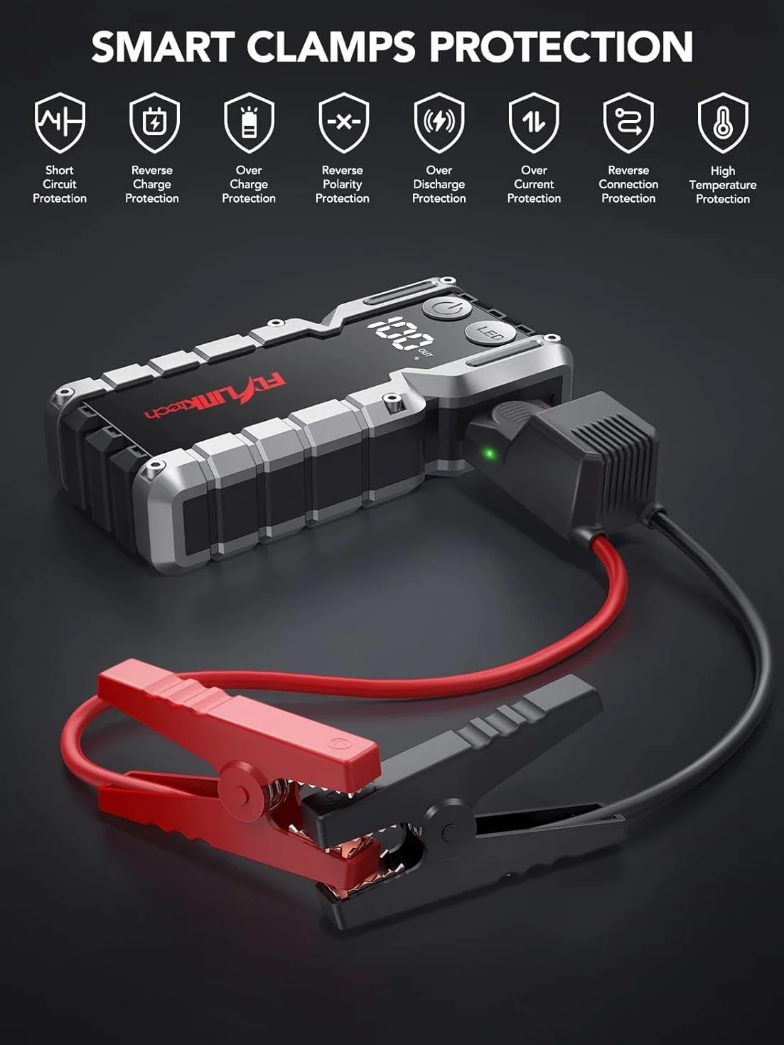 Power Bank 5000A Car Start-Up Aid z wyświetlaczem LCD Rozrusznik