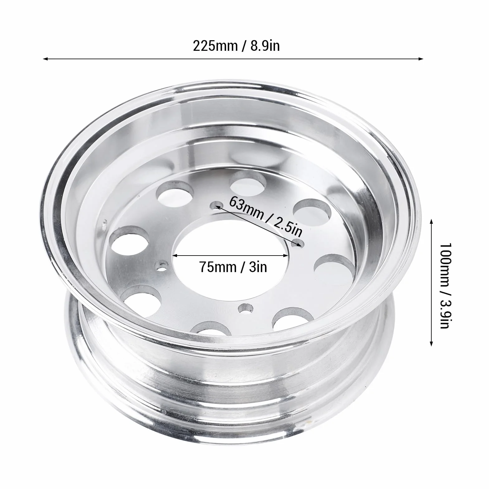 3,50-8 8-calowa Motocyklowe Koła, Lekkie Długotrwałe Aluminium Aluminiowe Koła z Drobnym Polerowaniem do Małpy Z50R Z50J