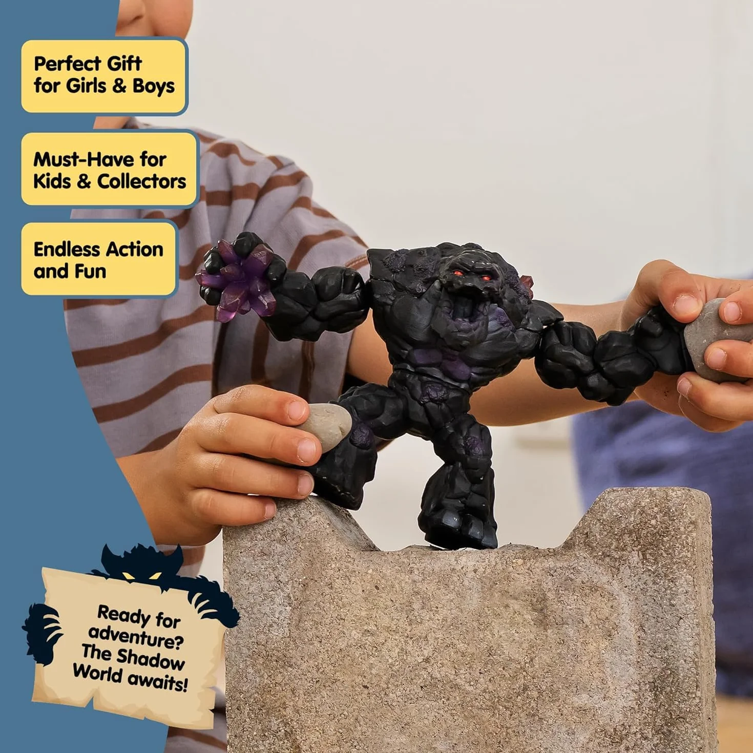 schleich ELDRADOR CREATURES | Kamienny Potwór Cienia 70158 | Figurka potwora z ruchomą szczęką i ramionami | Prezent dla dziewczynek i chłopców od 7 lat | 23 x 8 x 12 cm