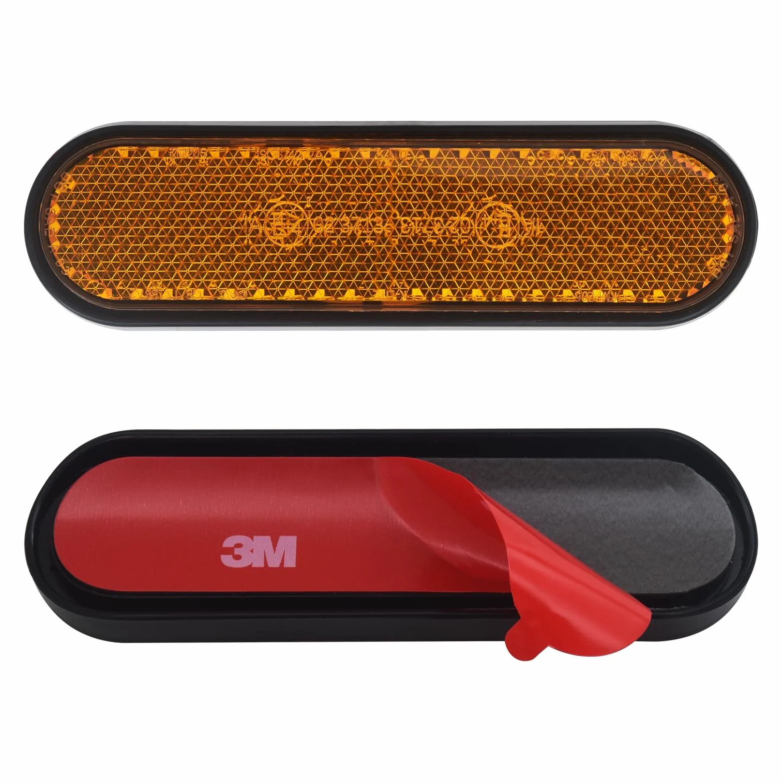 Reflektor boczny samoprzylepny 100x24x8mm Żółty Pomarańczowy E4 do motocykla roweru skutera