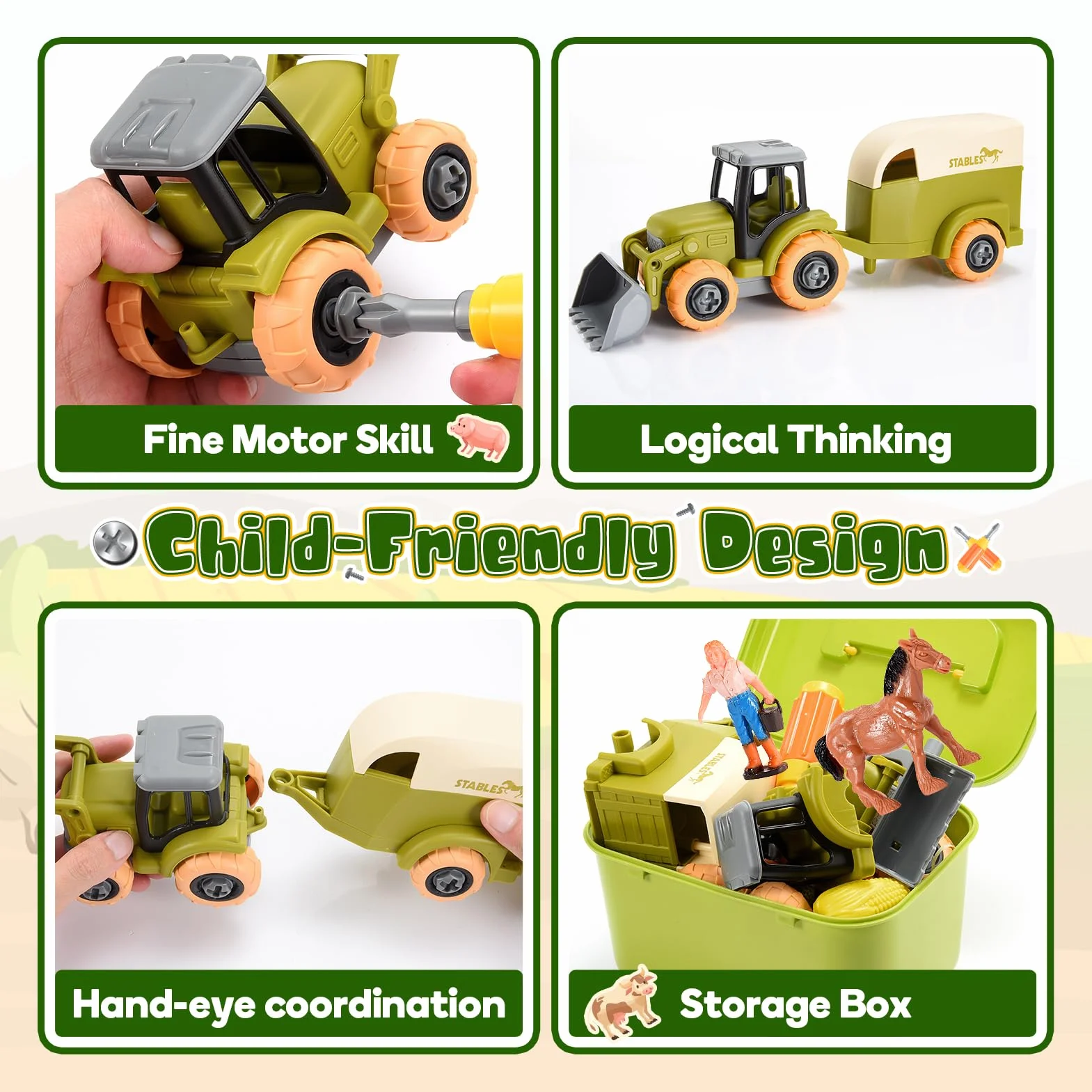 HappyKidsClub Tractor Set
