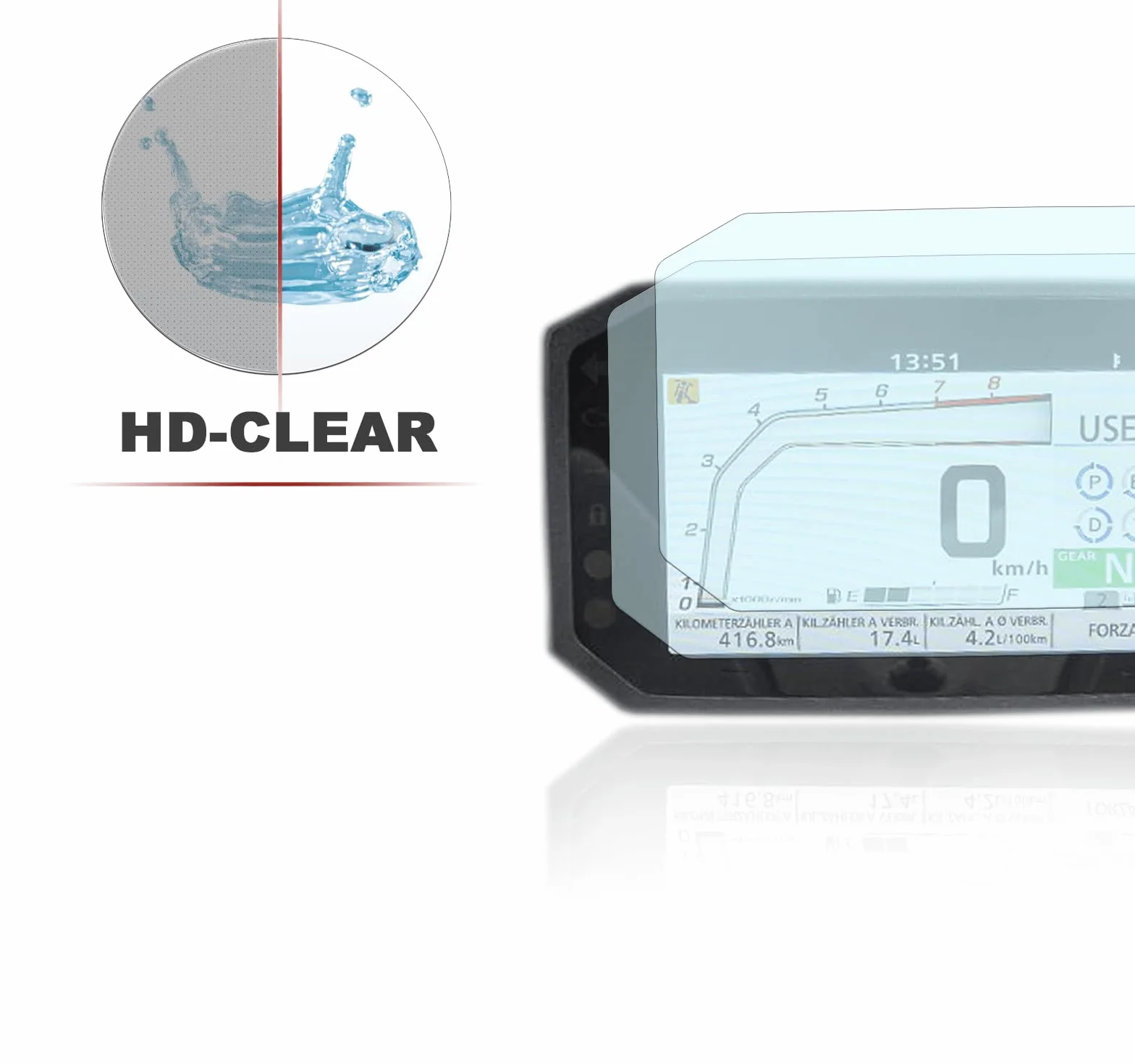 Folia ochronna na wyświetlacz tachografu pasująca do Honda CB750 Hornet 2023+ 1x Ultra Clear / 1x Anti Glare