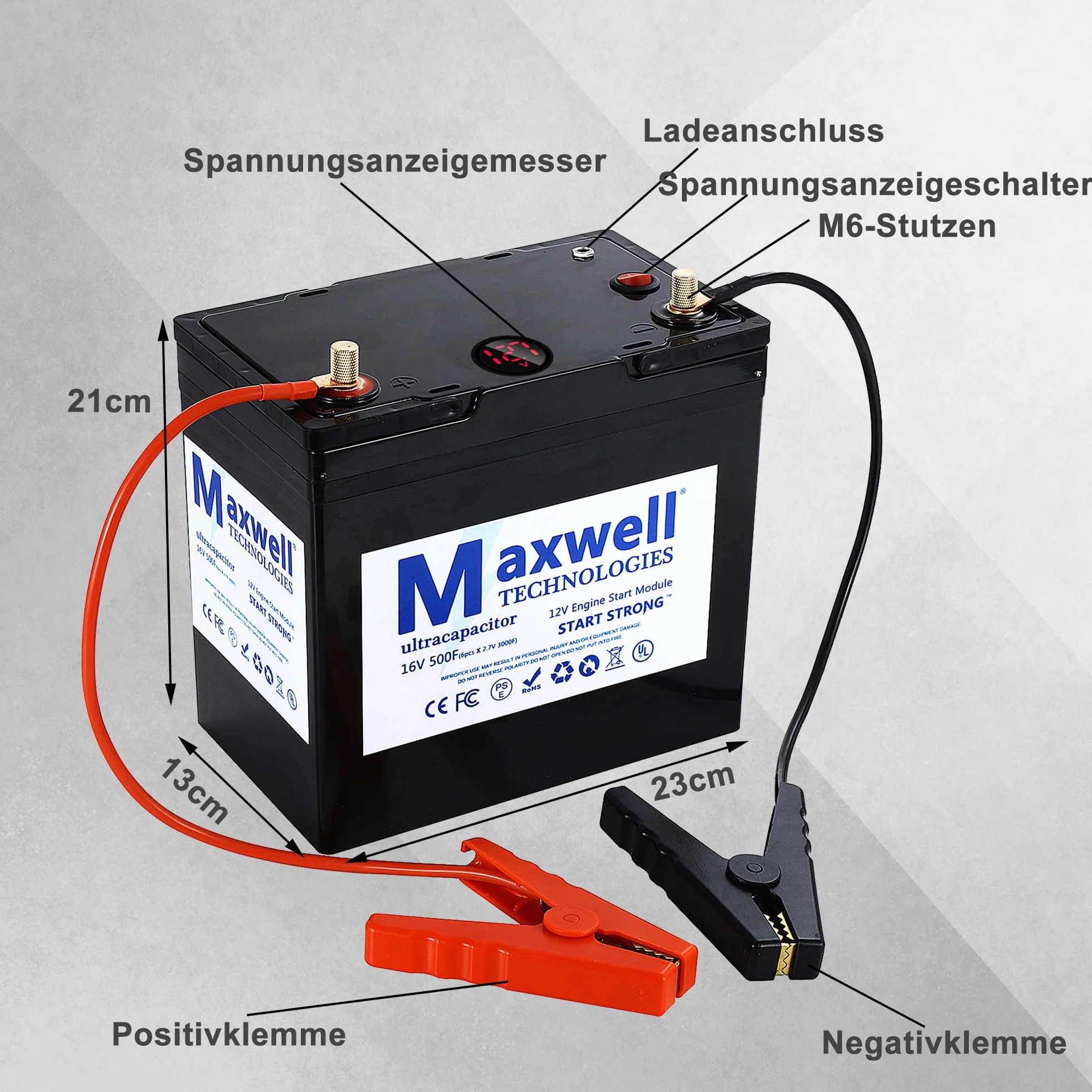 Maxwell 16 V 500F Super kondensator Jump Starter 6000 A akumulator samochodowy 3000 Faradów