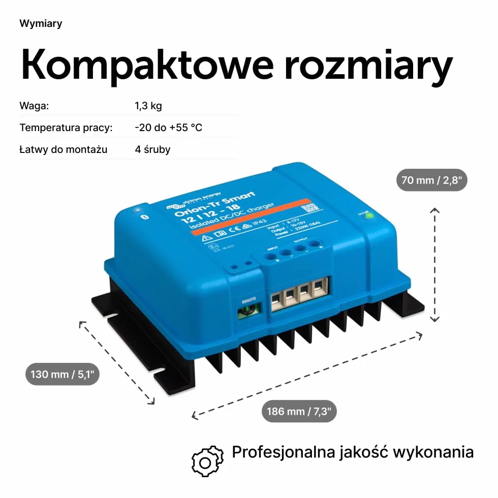 Victron Energy Orion-Tr Smart 12/12-Volt 18 amp 220-Watt Konwerter DC-DC, Izolowany (Bluetooth)
