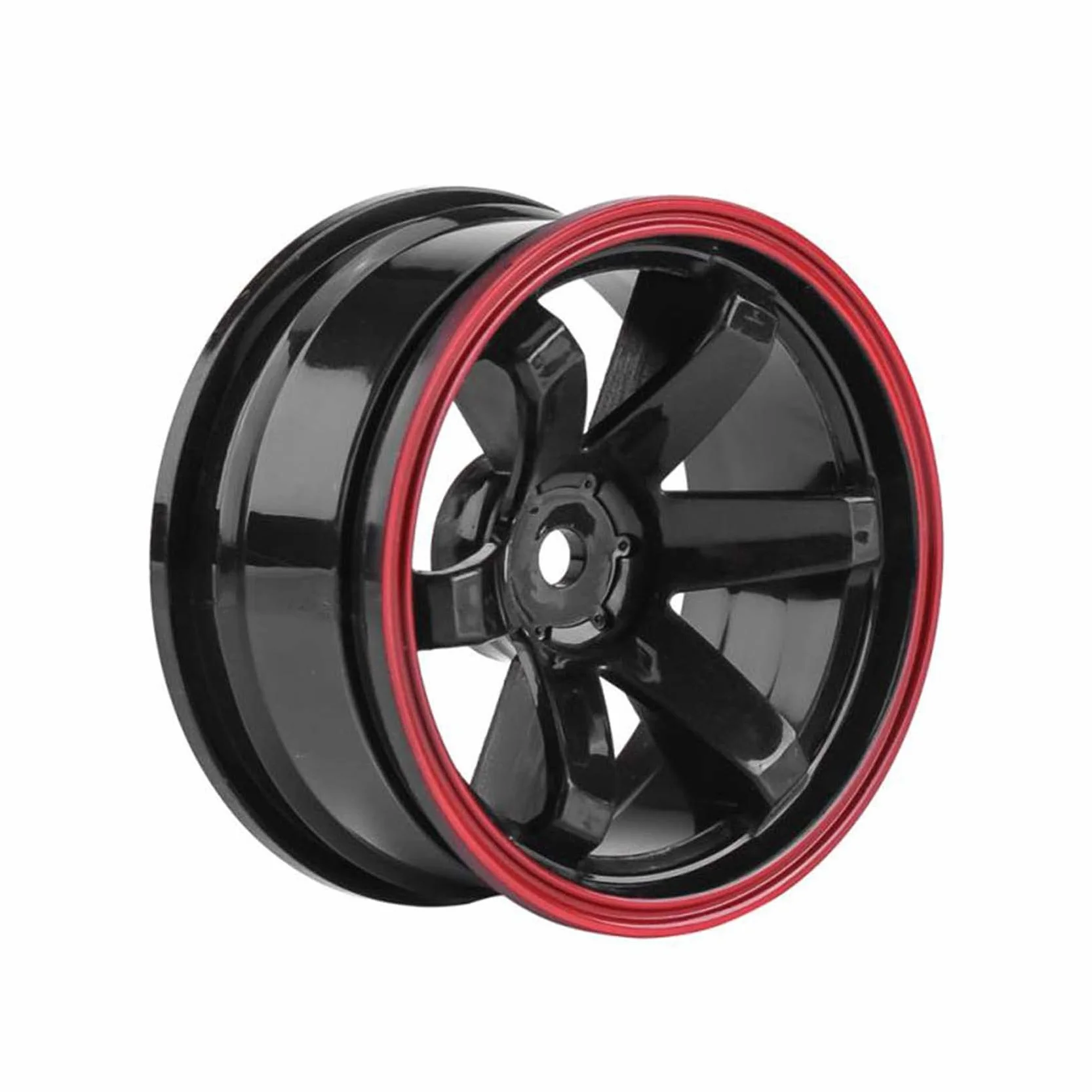KEEDA Felgi z tworzywa sztucznego, średnica 52 mm, do samochodu 1/10 RC On Road, samochód wycieczkowy Drift Auto (czarny i czerwony)