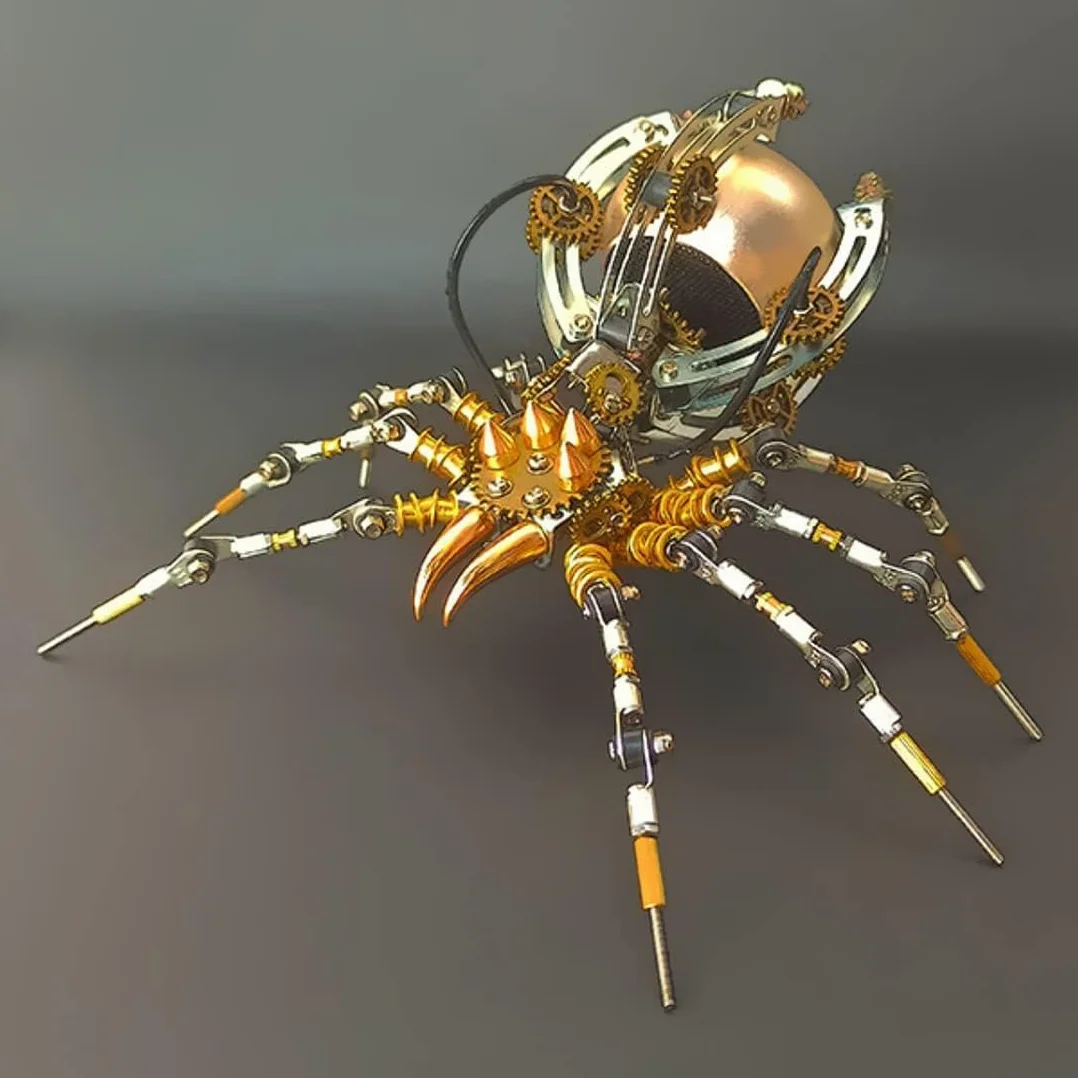 Metalowe puzzle 3D, model pająka, zestaw z głośnikiem, "zrób to sam", metalowe puzzle 3D, dla dorosłych, z zestawem narzędzi, metalowe puzzle w stylu retro, zestaw modelarski, zabawka