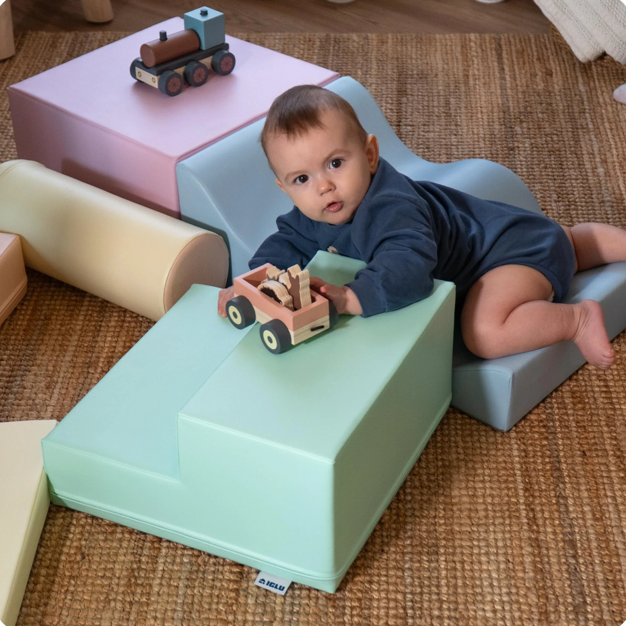 IGLU Soft Play - Miękkie Klocki Piankowe Do Zabawy I Wspinania Się - Idealne Do Raczkowania Ślizgania Budynek Się I Innych Aktywności Fizycznych - 5 kształtów XL
