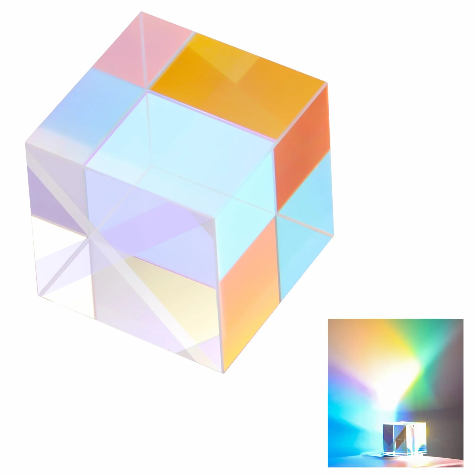 NEEWER 20 mm K9 szkło kryształowe, pryzmat w kształcie kostki, kolor optyczny HD szklana kostka, pryzmat dyspersyjny RGB, rekwizyty fotograficzne, do dekoracji domu, lekcji fizyki, spektrum światła,