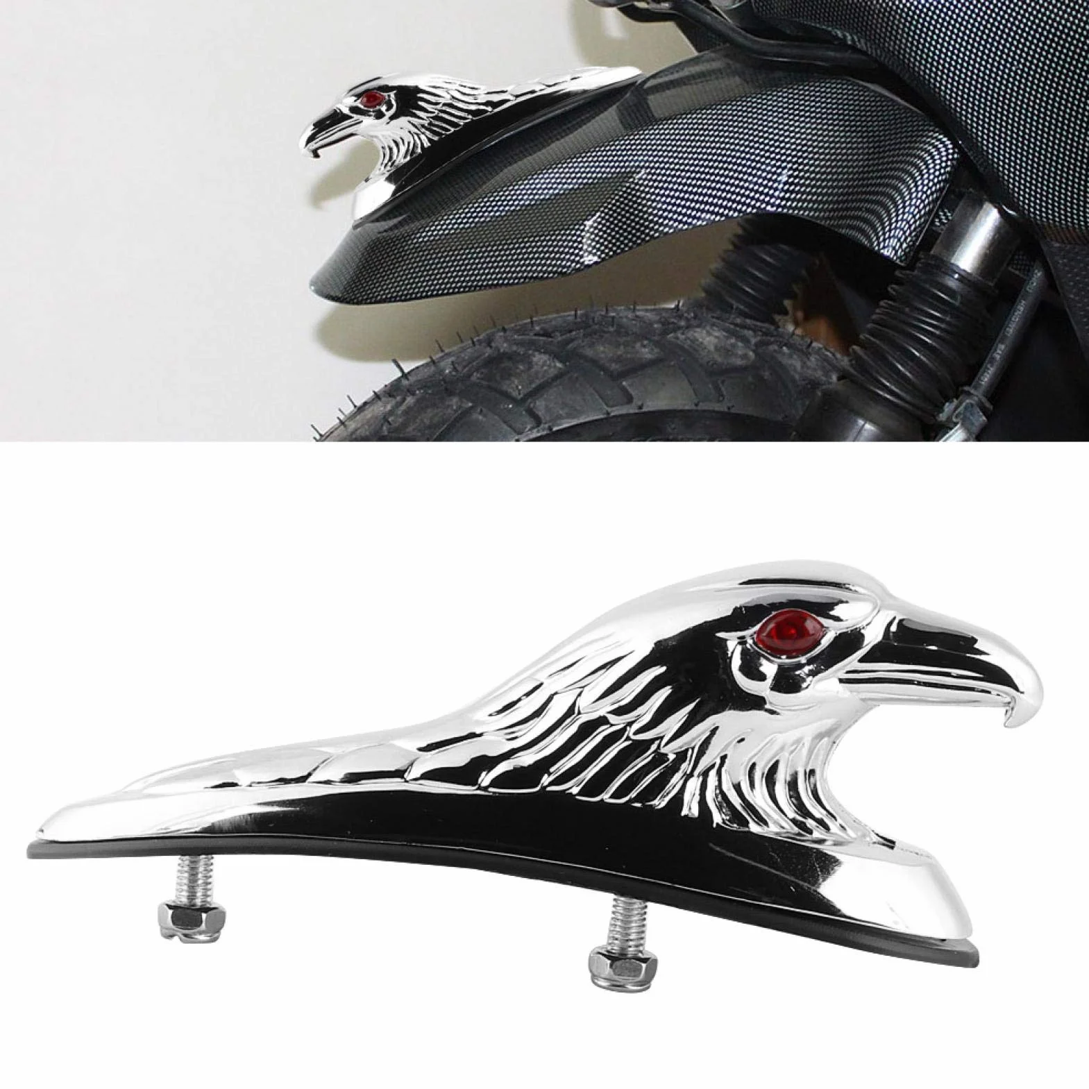 Ozdoba błotnika złoty chromowany aluminiowy orzeł do motocykla skutera