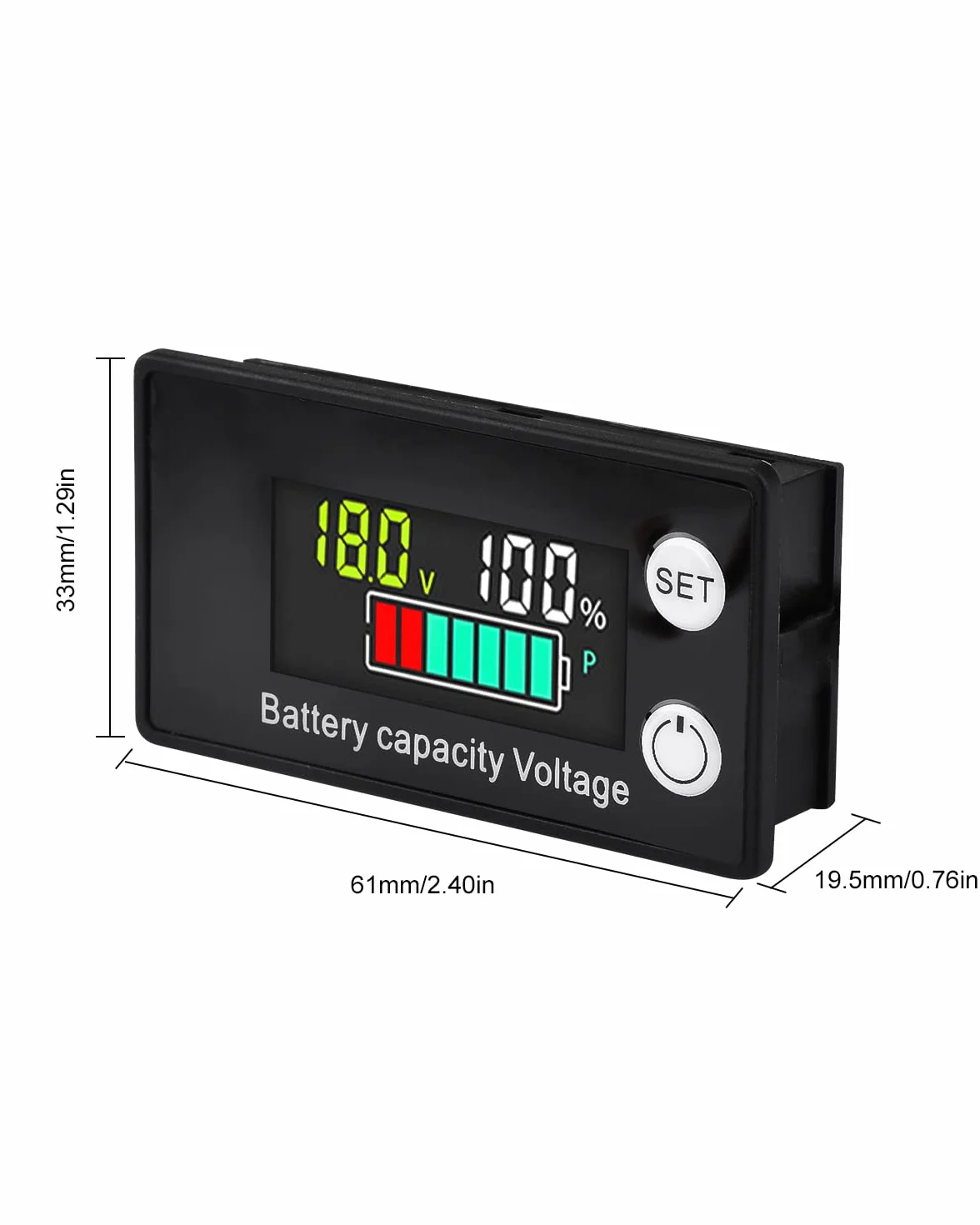 2 sztuk Miernik napięcia baterii z czujnikiem alarmu,12V 24V 36V 48V 72V 84V,Tester pojemności baterii,8-100 V LCD kontrola napięcia baterii z alarmem sondy