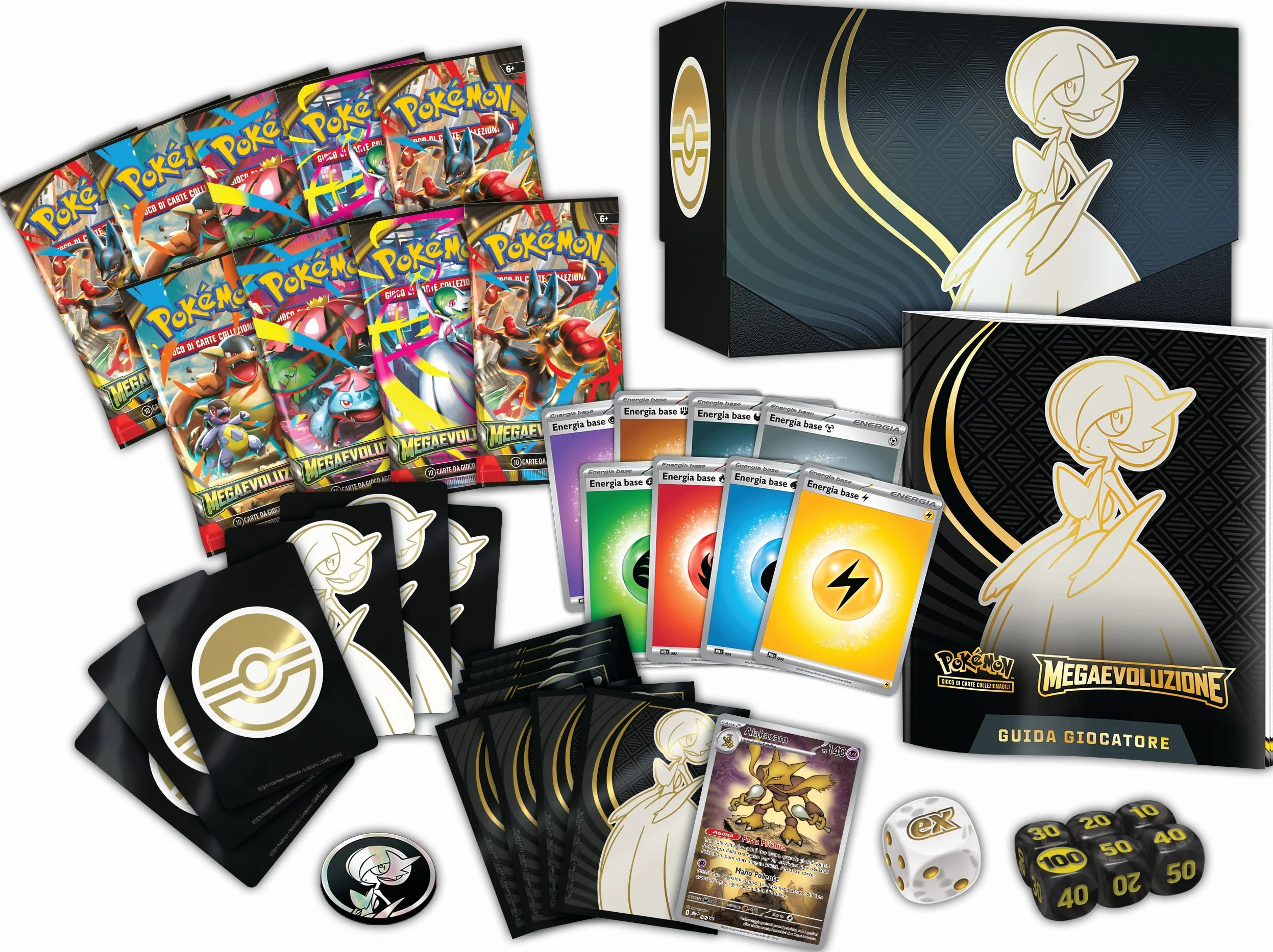 Pokémon: Zestaw trenera wyścigowego GCC Pokémon MegaEvolution Expansion (karta promocyjna na pełnej długości, dziewięć worków rozszerzeń i akcesoriów premium)