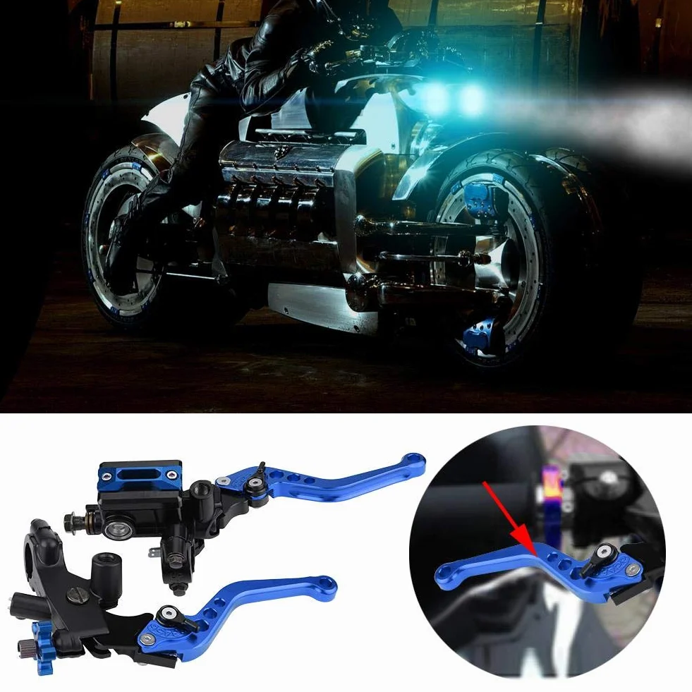 Uniwersalne dźwignie hamulca i sprzęgła motocykla 7/8" (22mm) niebieskie