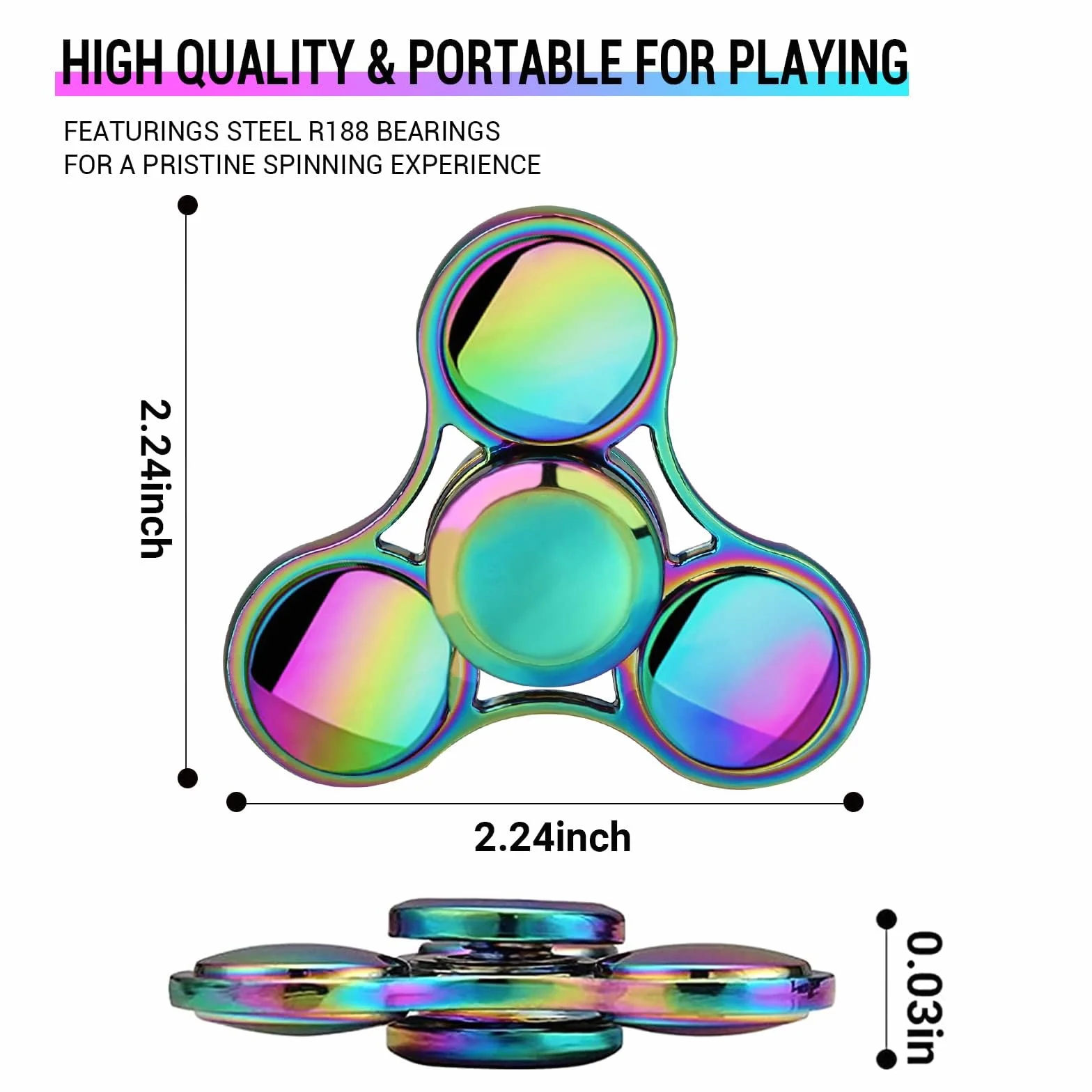 SCIONE Fidget spinner, z metalu, z łożyskiem ze stali nierdzewnej, 3–5 min, wysoka prędkość, dla dzieci, prezent na Wielkanoc (okrągły)