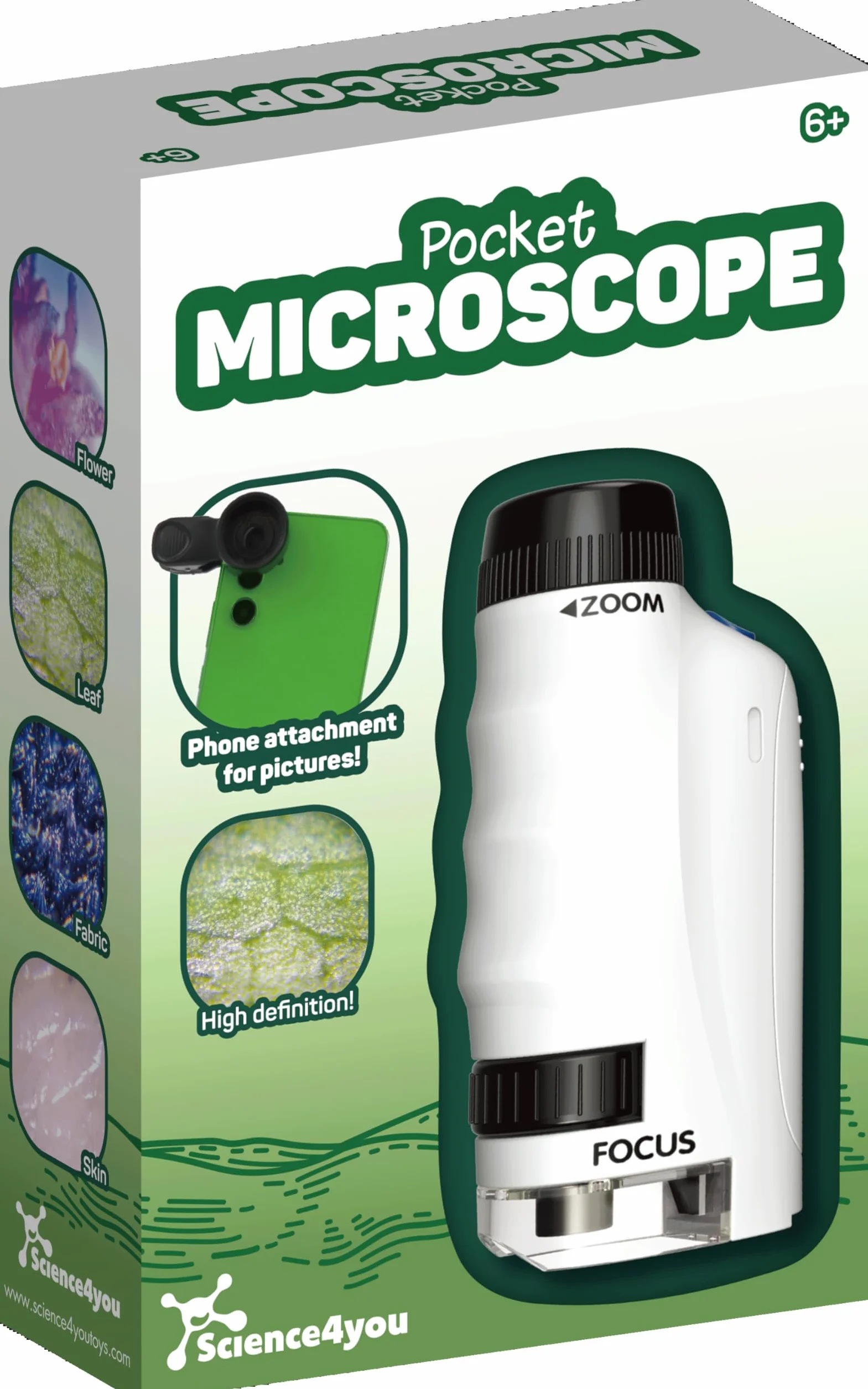 Science4you Mini kieszonkowy mikroskop dla dzieci od 6 lat - ręczny mikroskop przenośny, z pełną instrukcją eksperymentów i narzędziami laboratoryjnymi, zabawka edukacyjna, prezent dla chłopców i