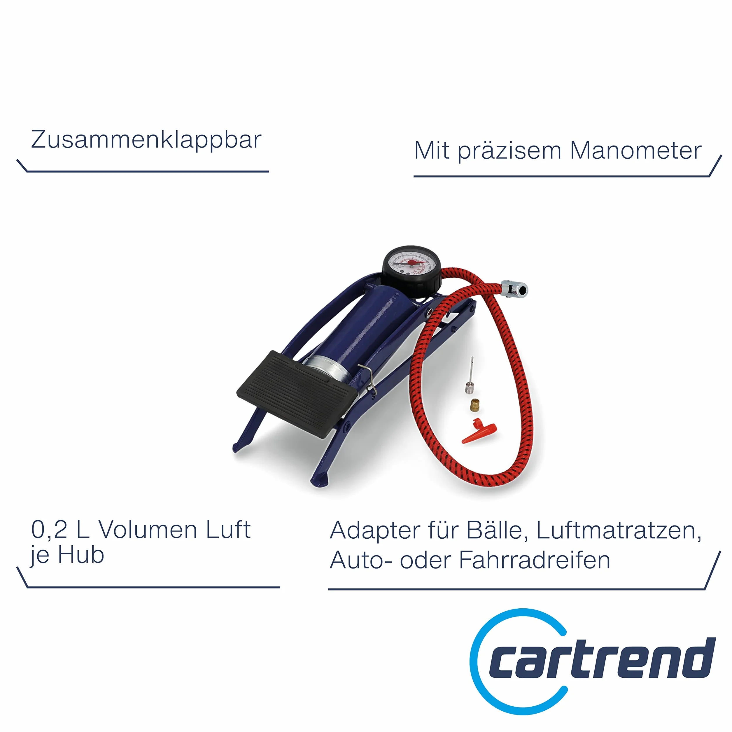 Cartrend Pompka Czarny/Niebieski 29 x 9 x 8 cm 900 g