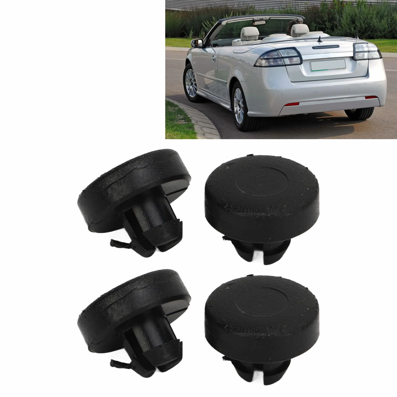 Ogranicznik Zawiasu Pokrywy Bagażnika 4 szt. Czarny Zamiennik dla Saab 9-3 CABRIO 2004+