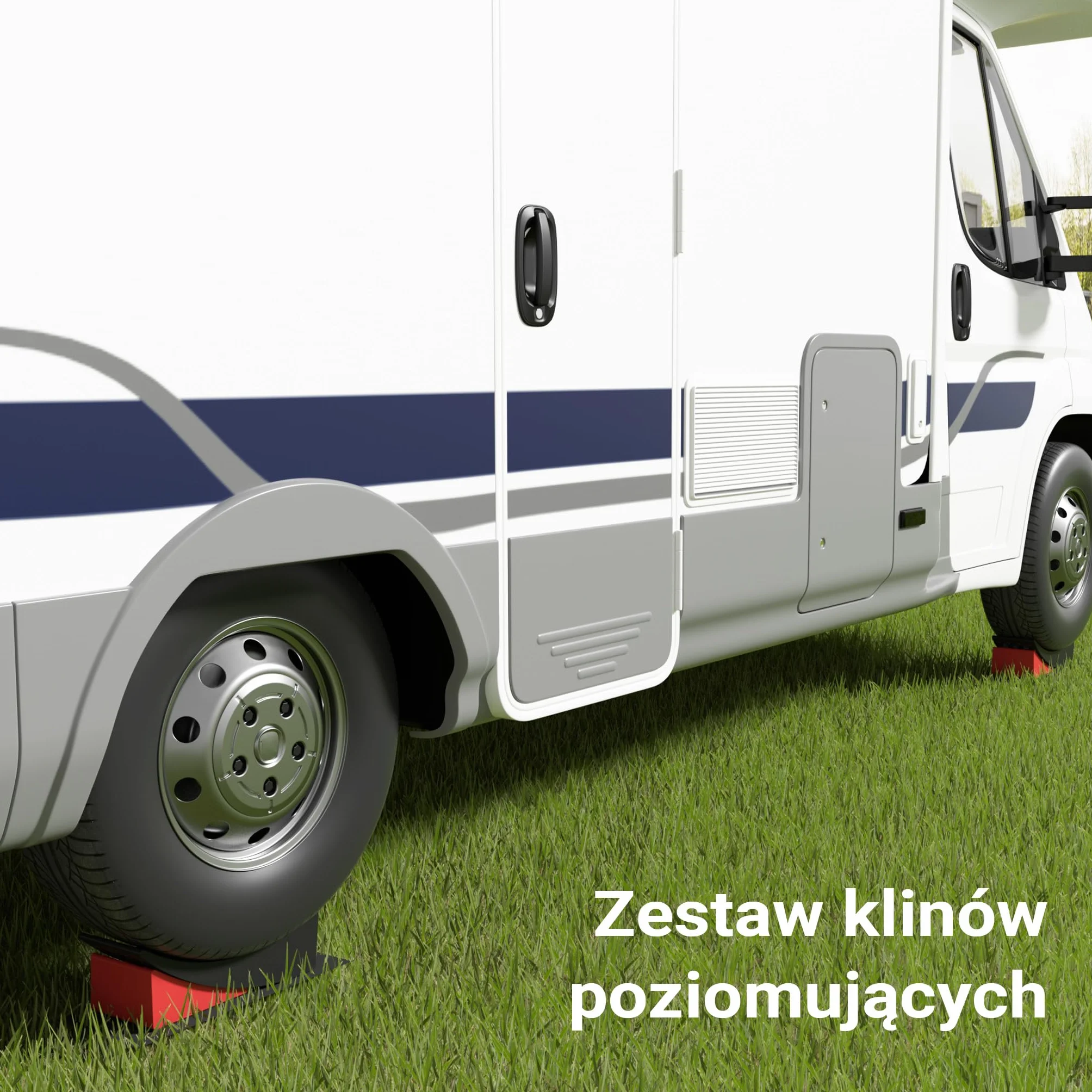 Wiltec kliny poziomujące do kamperów 2 szt 13 t para z torbą poziomicą matami