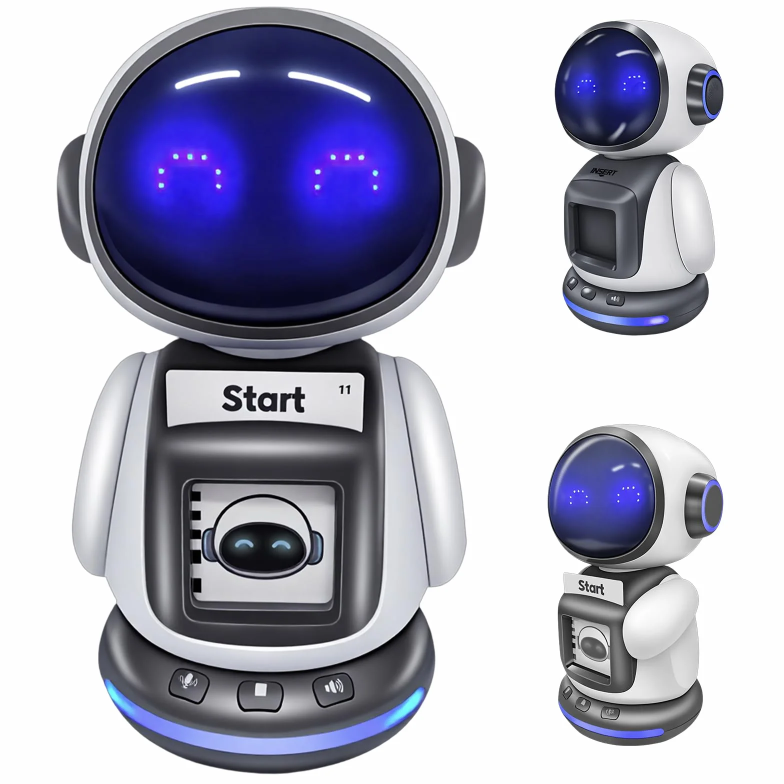 OBEST 2.4G Remote Control Robot z kartą Detekcja polecenia,Funkcja nagrywania i zmiany dźwięku,Światła ekspresji, 4-kierunkowe elastyczne sterowanie,Dzieci Wczesna Edukacja Głos Zabawki edukacyjne