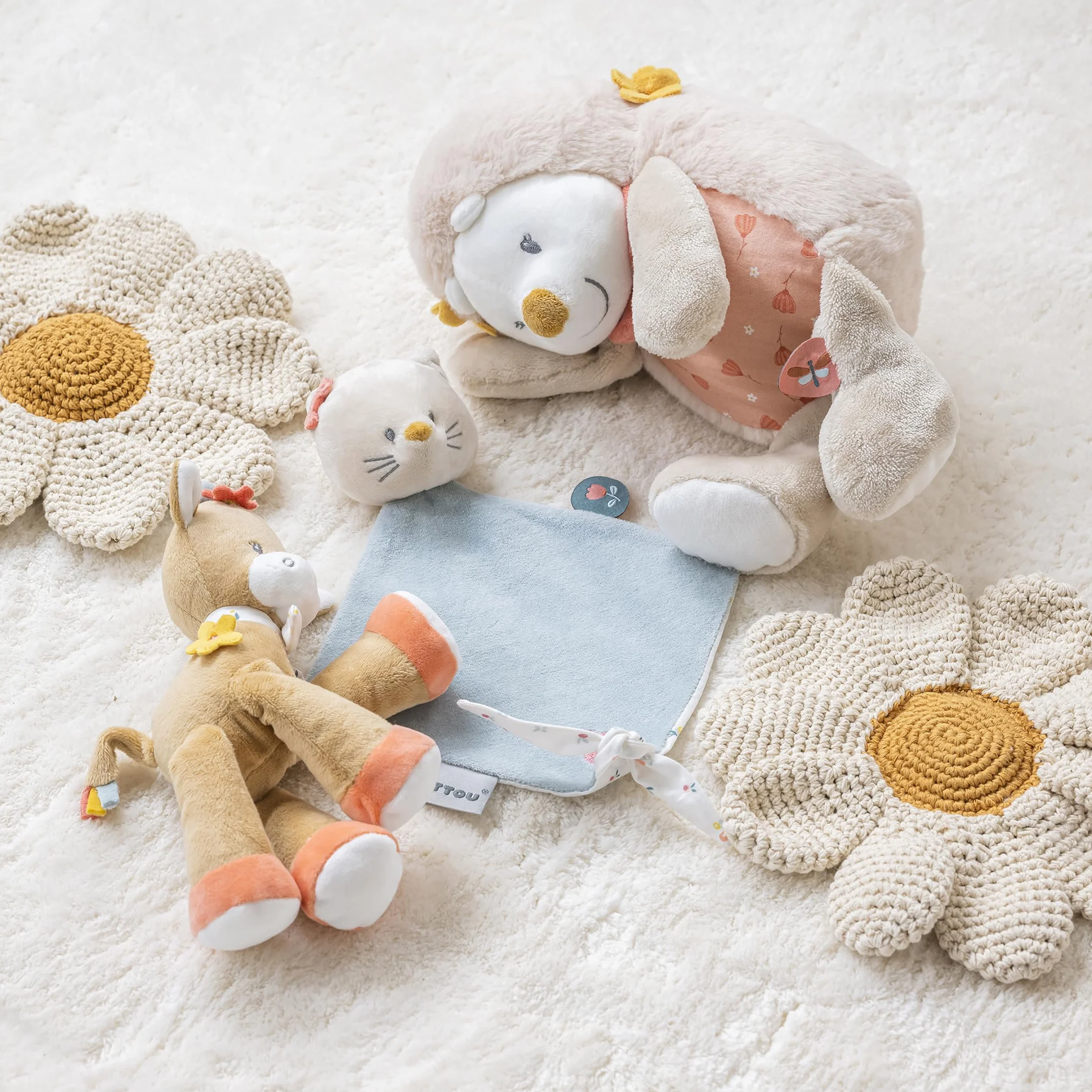 Nattou Comforter Doudou Cat Lana, 30 x 20 cm, Dusty Blue