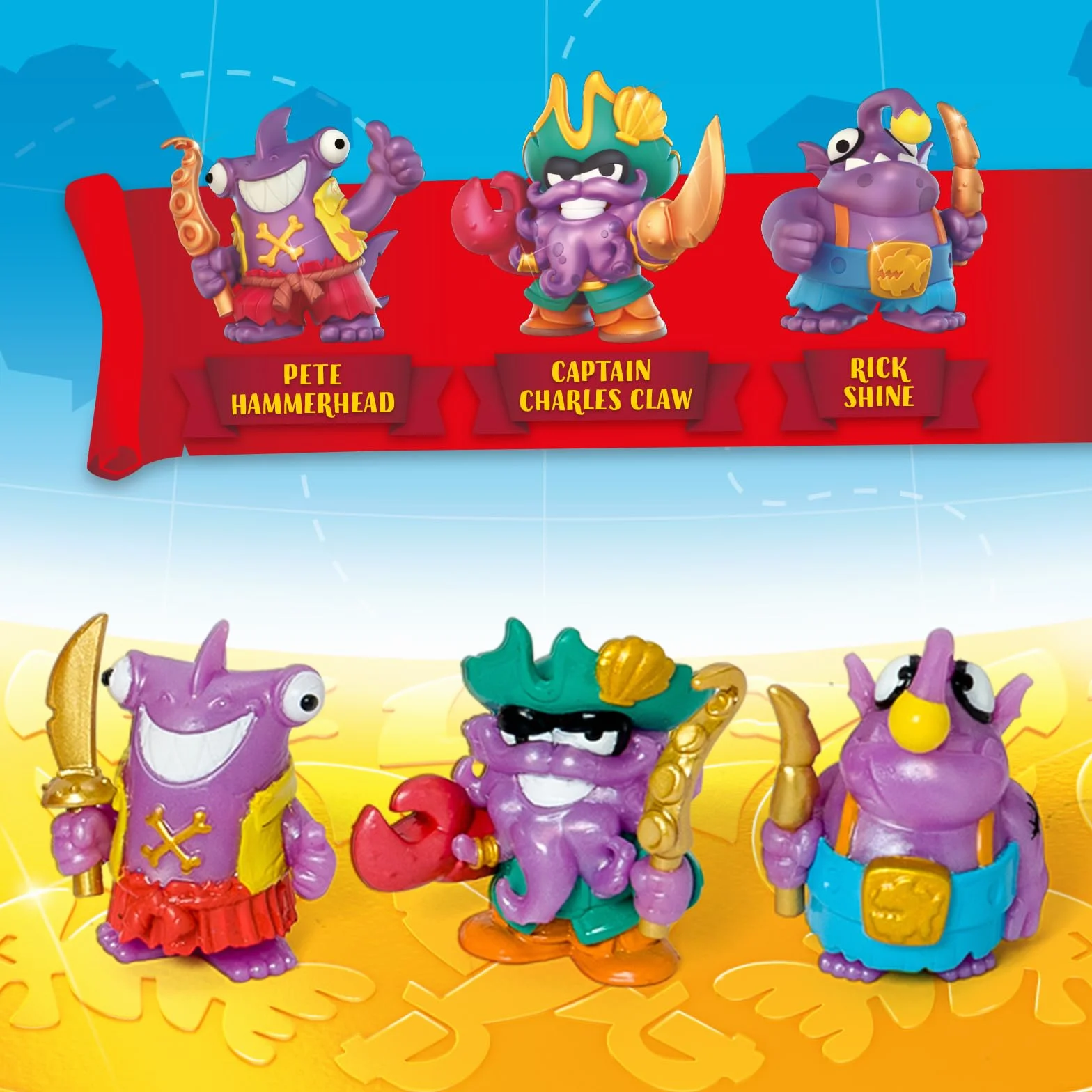 PIRATIX ADVENTURE WORLD Monster Treasure - skrzynia skarbów z ukrytym potworem w środku, w zestawie 1 skrzynia, 3 ekskluzywne piratix, 1 ekskluzywne skarby i 3 akcesoria
