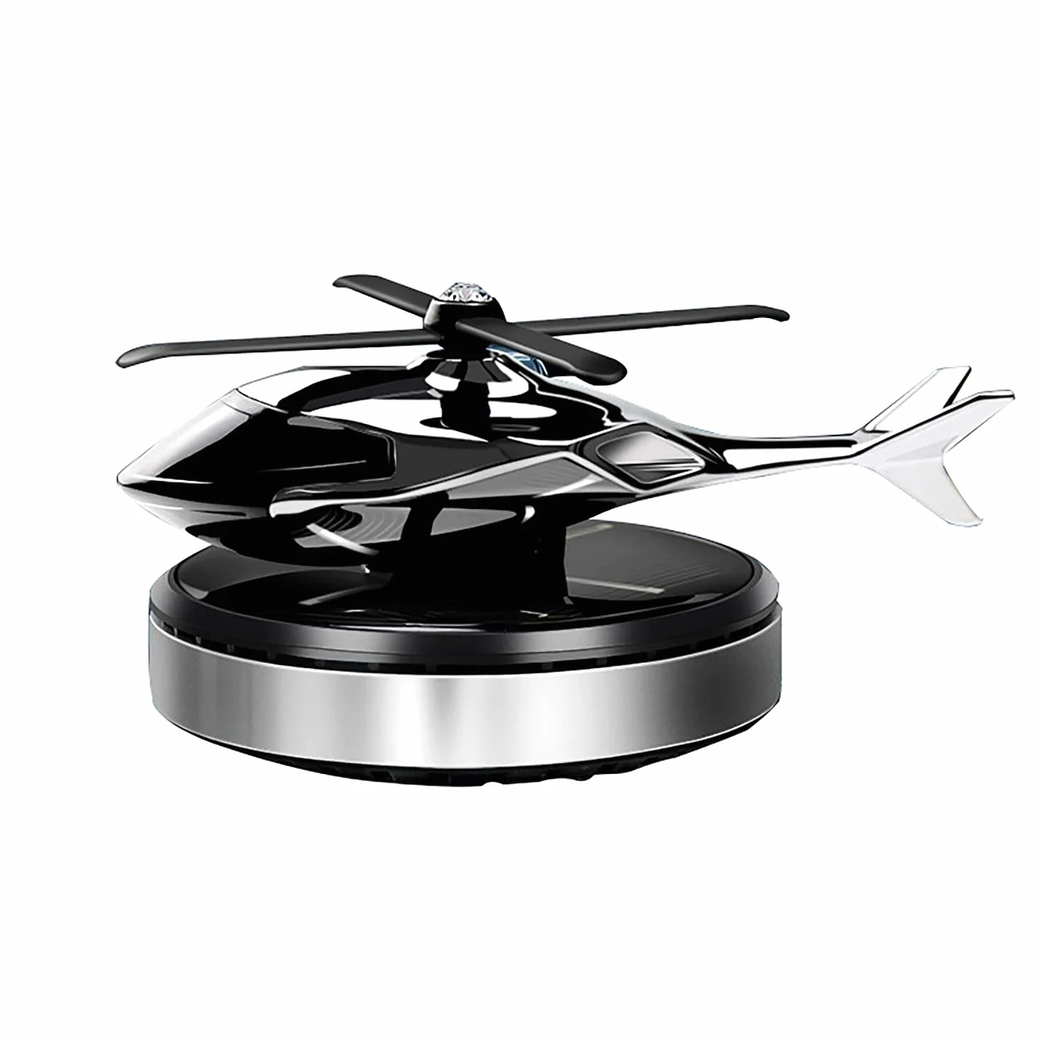 Odświeżacz powietrza energia słoneczna obrotowa aromaterapia helikopter dyfuzor dekoracja wnętrz akcesoria dyfuzor do samochodu i domu (srebrny)