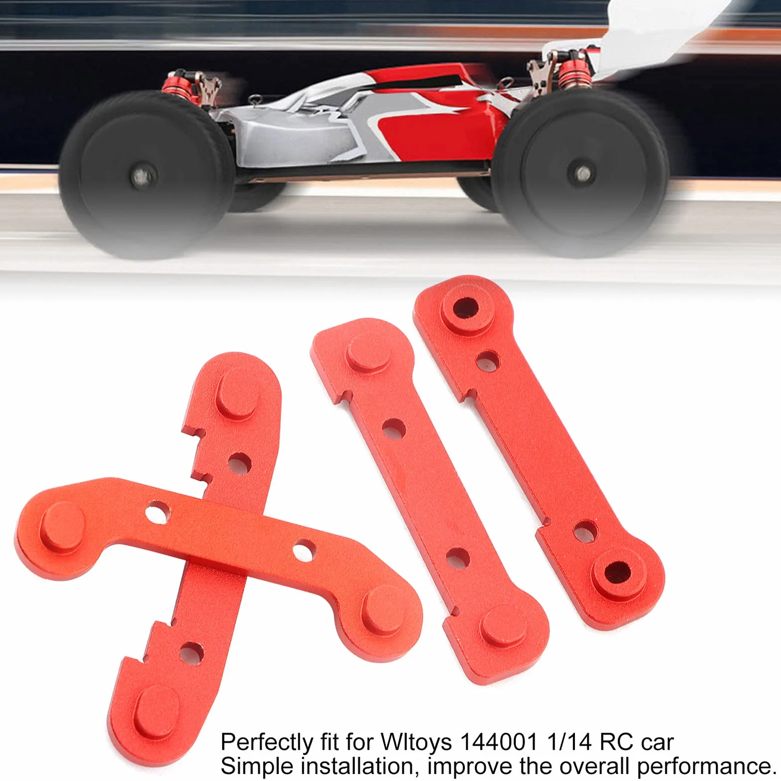 Zestaw wahaczy, aluminiowe ramię wahadłowe Wzmocnione ramię wahadłowe samochodu Zestaw naprawiono części zamienne do samochodów RC dla Wltoys 144001 1/14