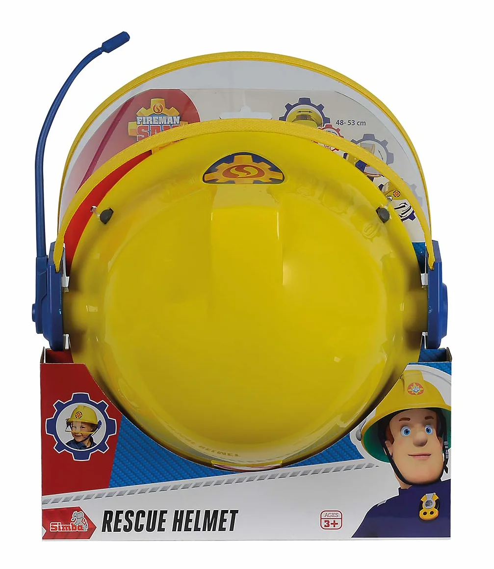Smoby 109258698002 hełm strażak Sam z mikrofonem regulowany kask dla dzieci od 3 lat