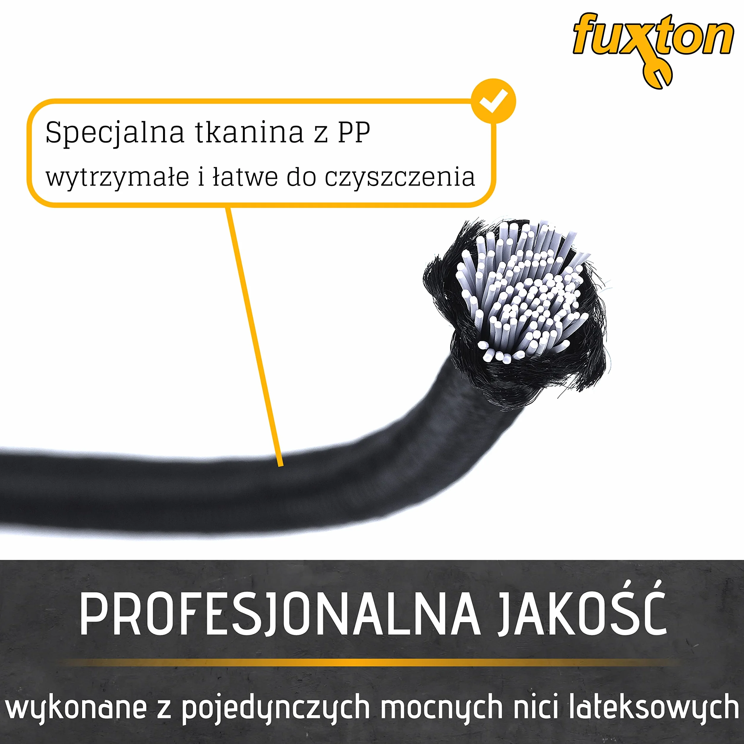 Fuxton Linka gumowa 6 mm x 10 m, bungee cord marine, czarna