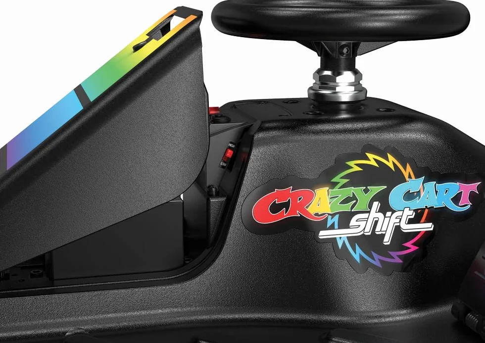 Razor Uniseks - Dzieci Crazy Cart Shift Lightshow 20173805 Gokart dla Dzieci, Czarny