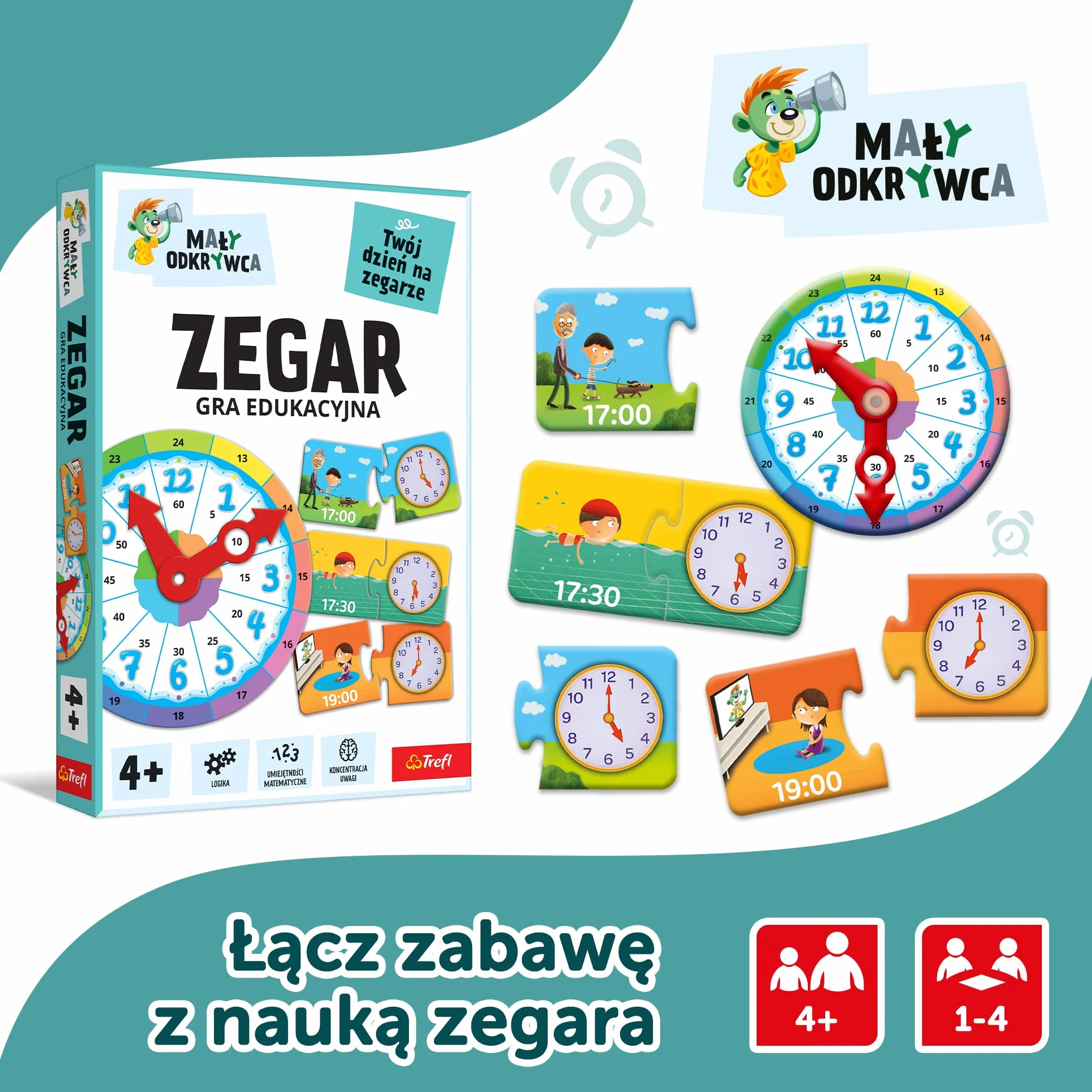 Trefl Zegar – Mały Odkrywca Gra Edukacyjna dla Dzieci w wieku od 4 lat