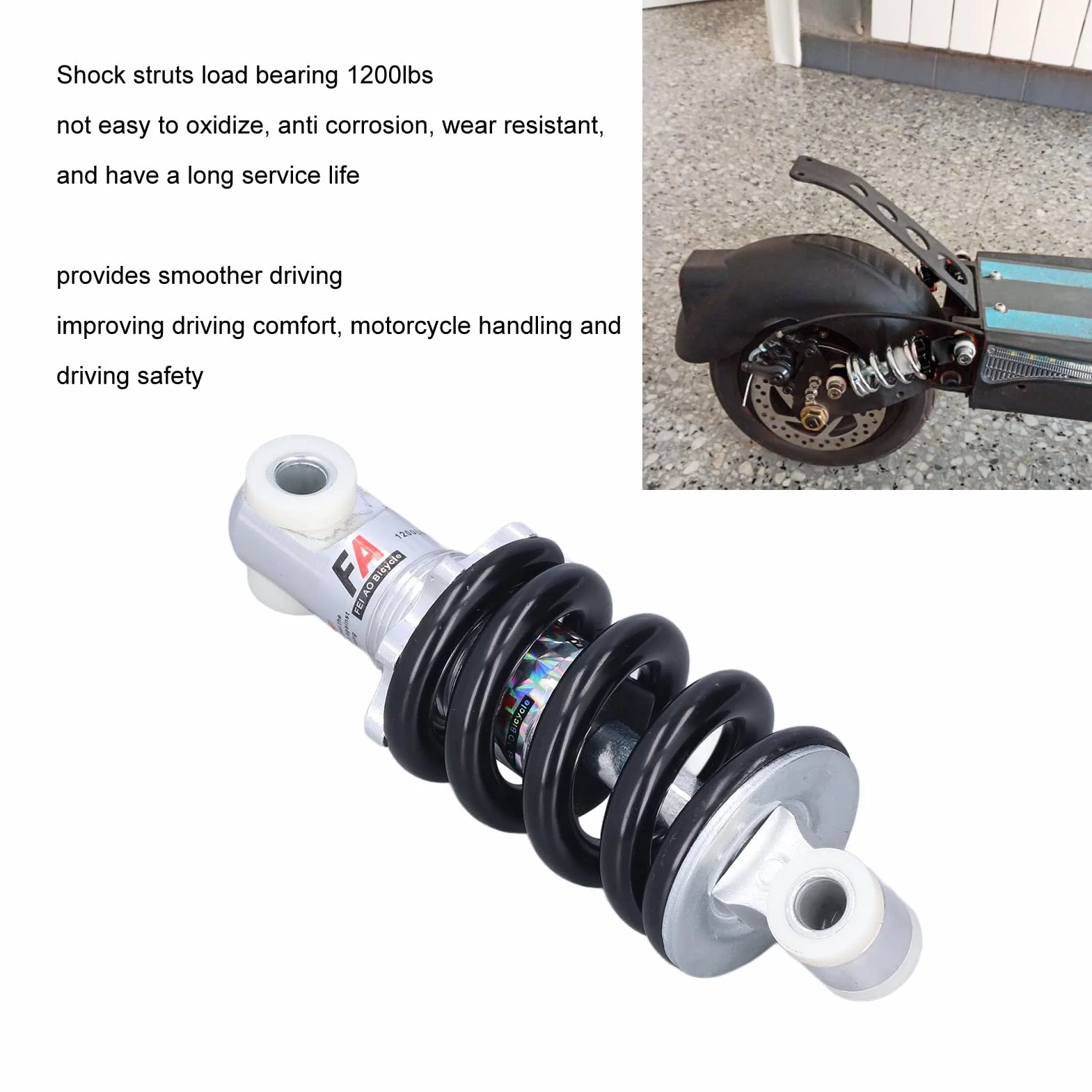 Amortyzator Motocyklowy, 125mm Amortyzatory Sprężynowe 1200lbs Przednie Tylne Amortyzatory Amortyzatory dla Dirt Pitbike ATV Go Kart Motocykl