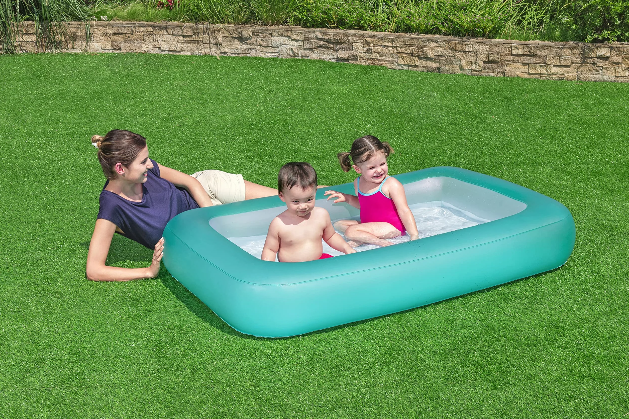 Bestway Brodzik do zabawy, nadmuchiwany basen ogrodowy, wiek 2+, zielony, 1,65 m x 1,04 m x 25 cm