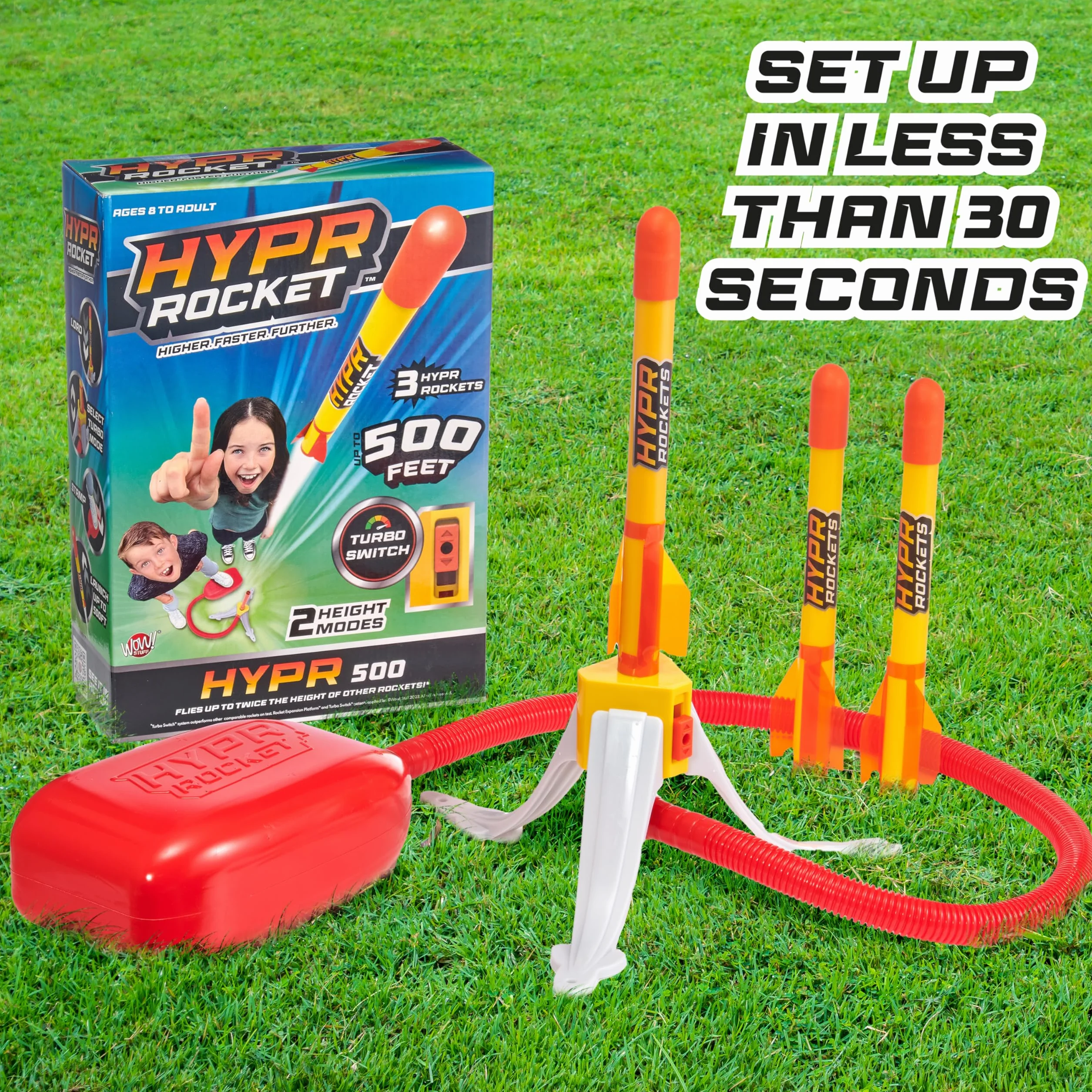 BANDAI - Hypr Rocket Jump 500 wyrzutnia rakiet - Wow Stuff 3 - WS01400 Multicolor - Leć wyżej, szybciej, dalej, osiągaj niesamowite nowe wysokości dzięki HYPR Rocket!