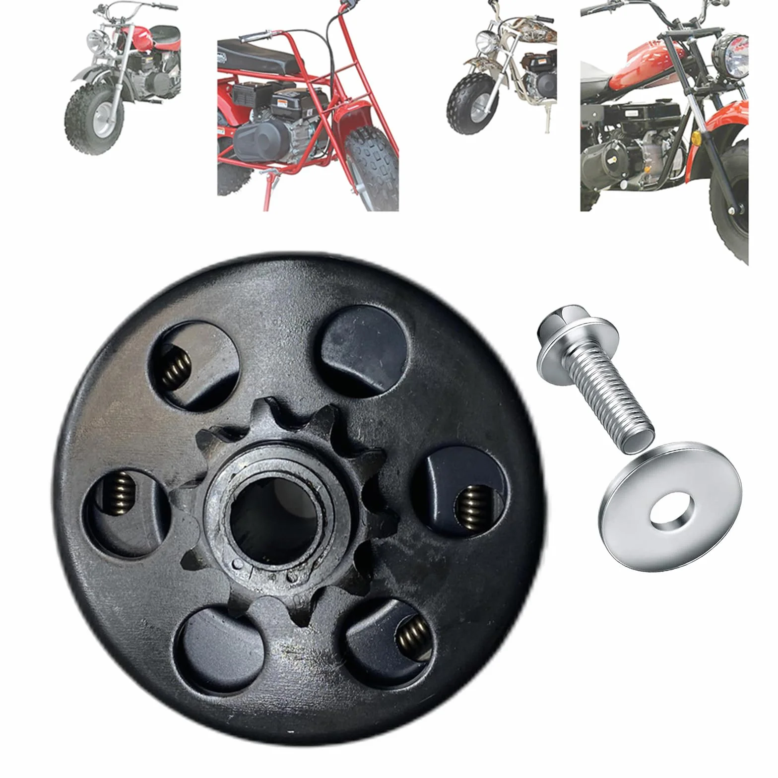 QYMOTO 10-zębowe sprzęgło 16 mm otwór 10T pasuje do rozmiaru OEM Coleman CT200u CT200U-ex Axis 200 odśrodkowe mini sprzęgło rowerowe (nie pasuje do wału otworu 3/10.2 cm lub 5/20.3 cm CT200U)