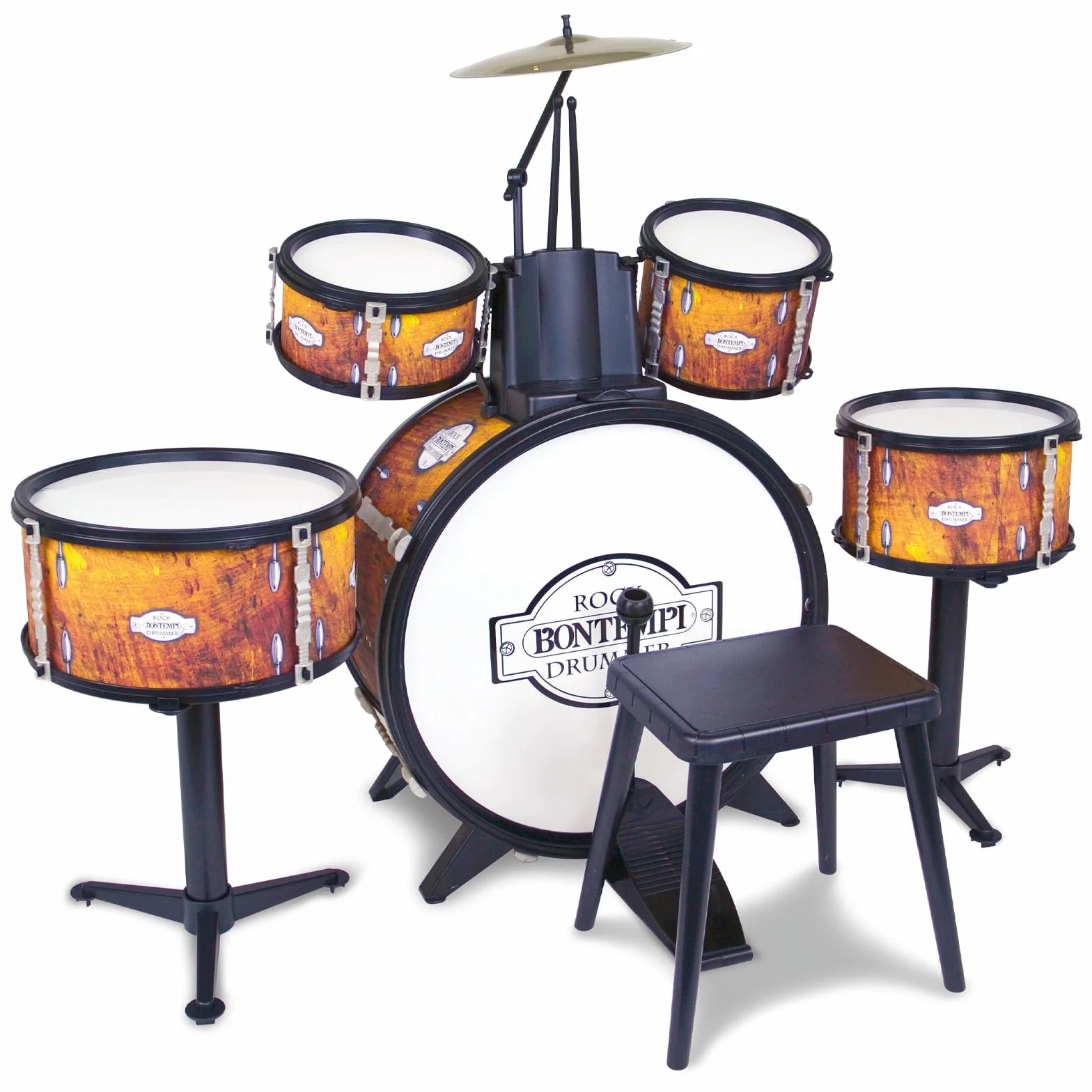 Bontempi | BeatMaster Pro: akumulator dla małych dzieci z realistycznym dźwiękiem i zabawą, pomarańczowy, 850 x 650 x 680 mm