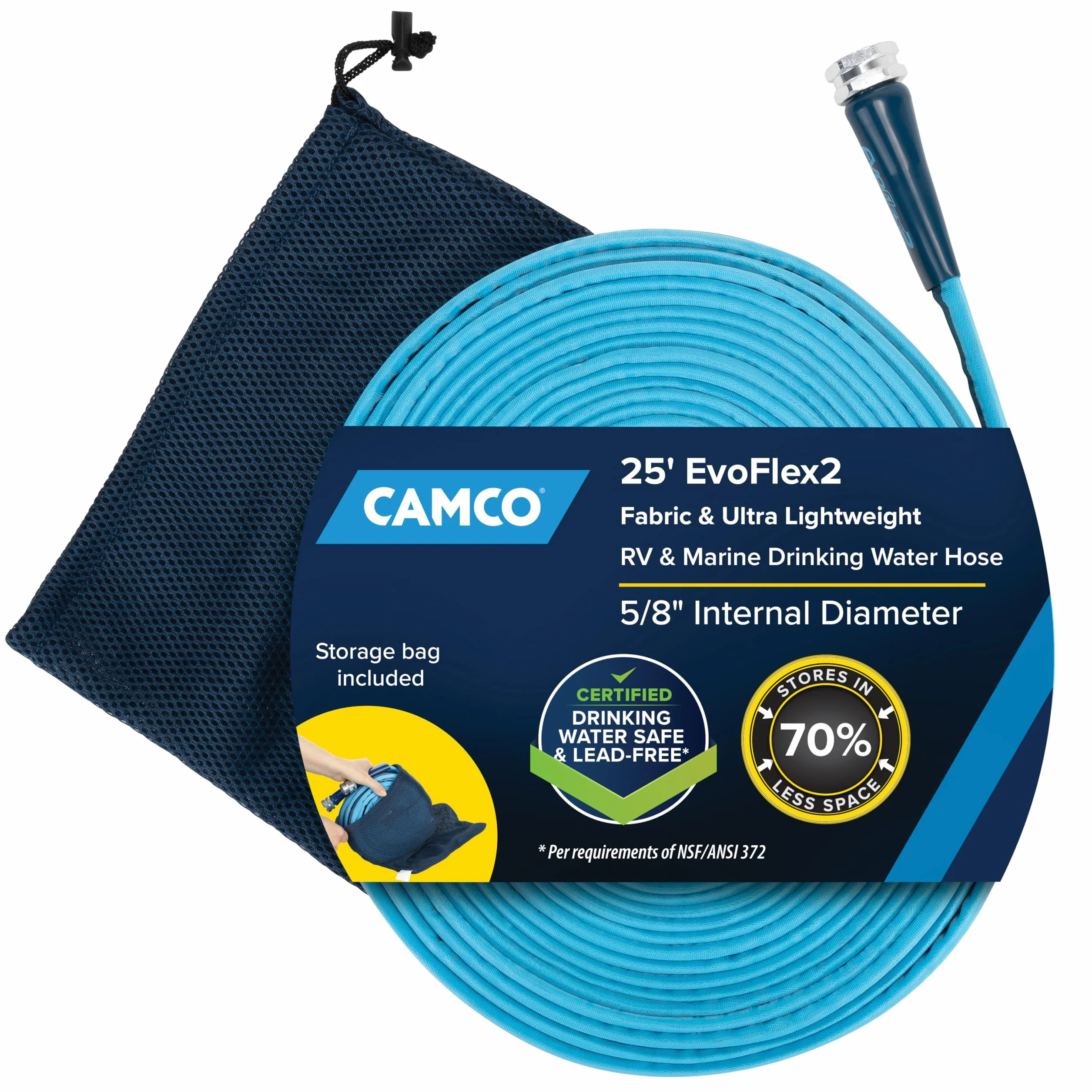 Camco Evoflex2 25' wąż do wody pitnej wzmocniony tkaniną