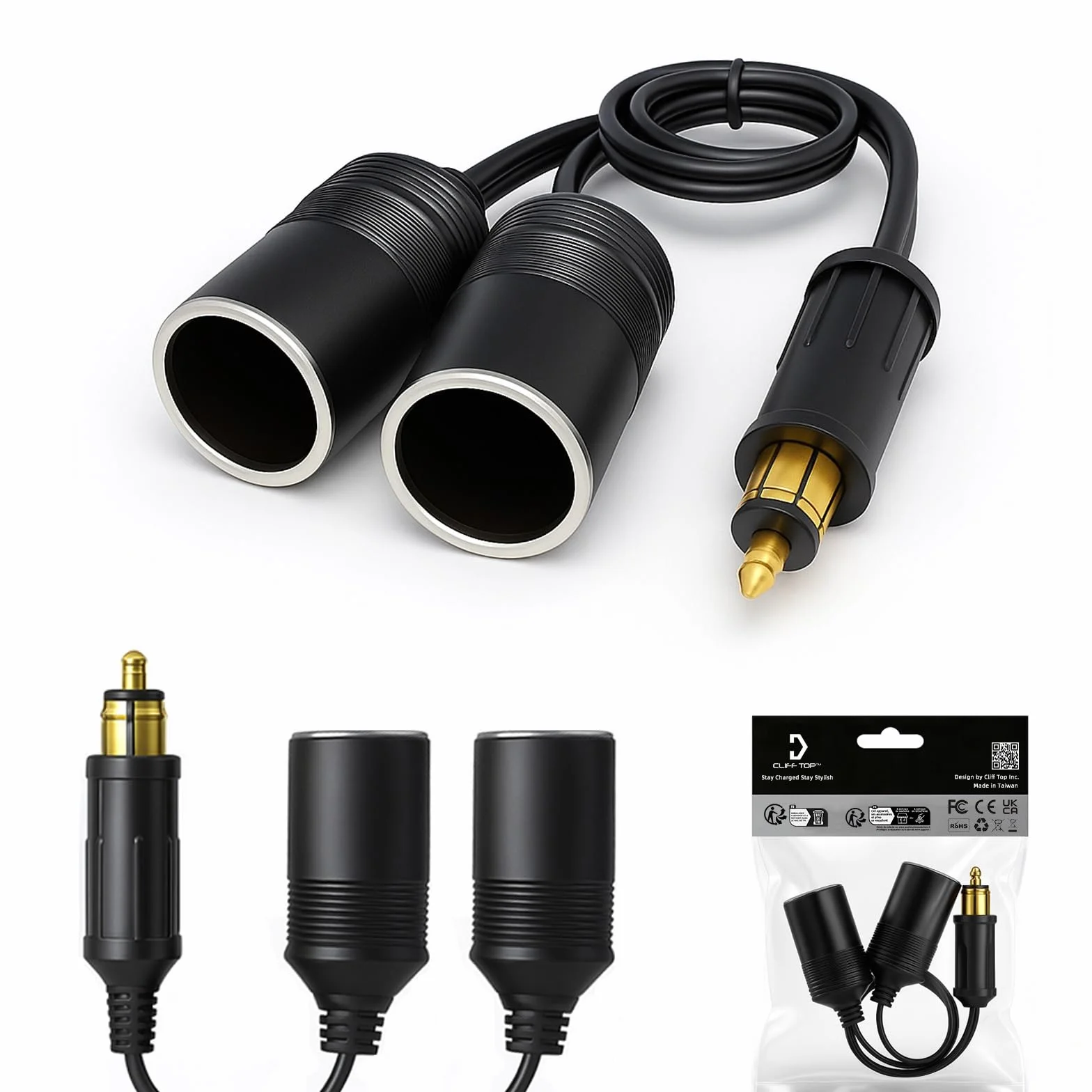 Hella Cliff Top adapter podwójny standardowy do zapalniczki samochodowej przedłużacz kabla