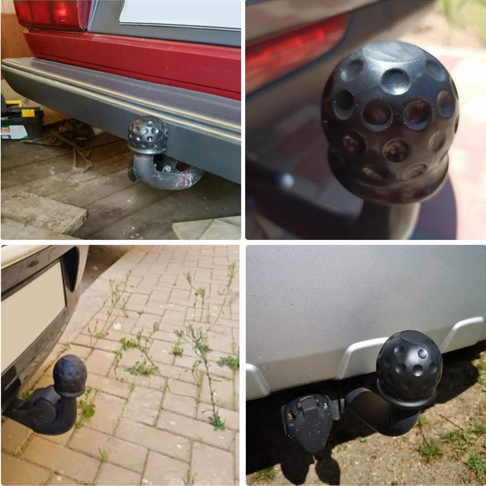 Czarna nasadka ochronna na hak i holowniczy, 2 sztuki, osłona gumowa