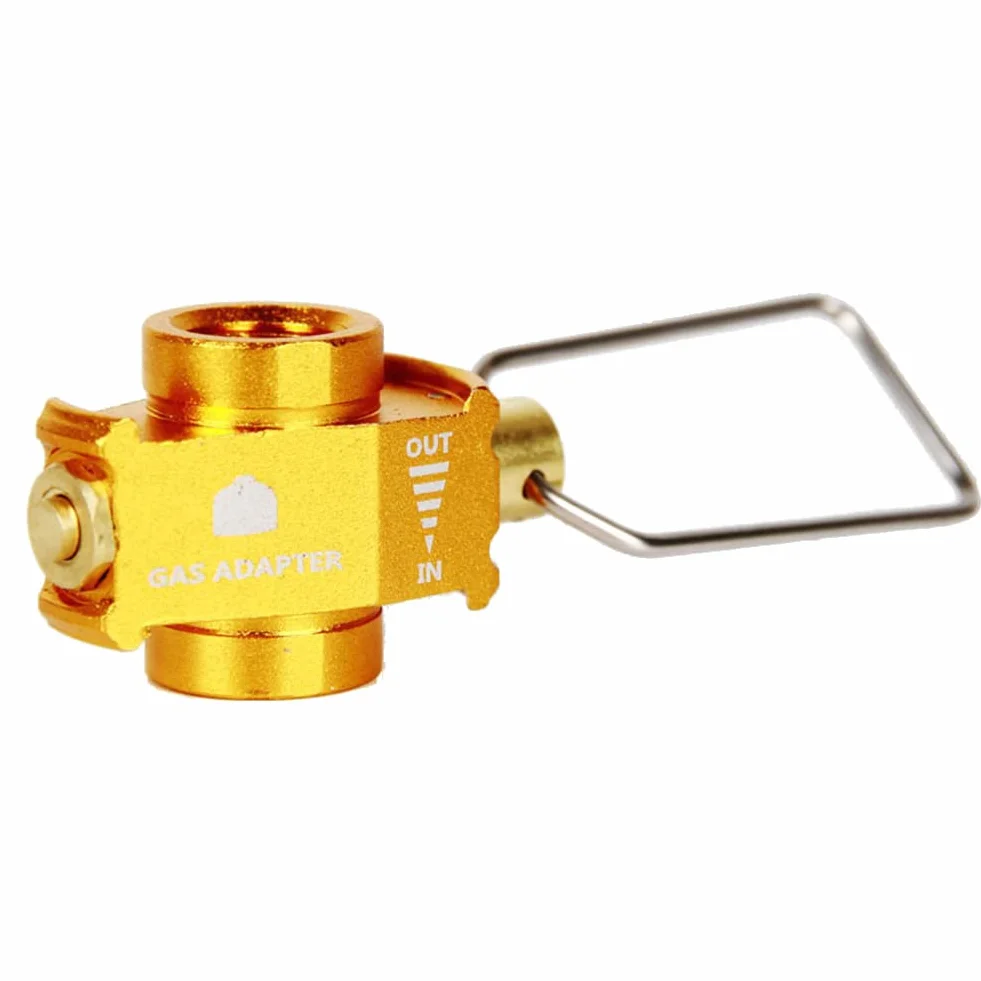 Konwerter Gazu Camping Gas Adapter Valve Flat Tank Conversion Adapter Złoty