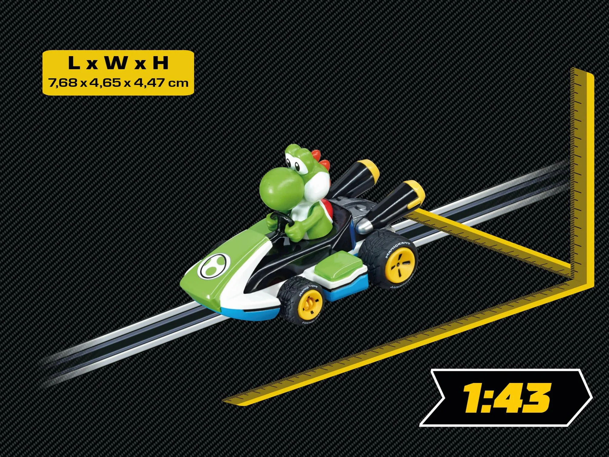 Carrera 20064035 Carrera GO!!! Mario Kart Yoshi tory wyścigowe i licencjonowane wyścigówki do 2 graczy dla chłopców i dziewcząt od 6 lat i dorosłych
