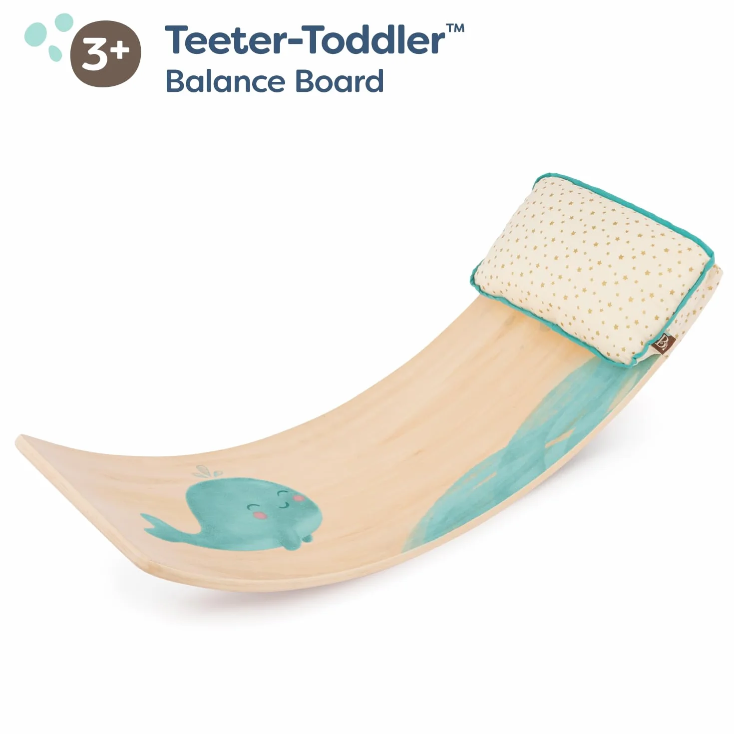 B. Spaces - Teeter-Toddler - Deska balansowa dla dzieci - Projekt inspirowany Montessori - Odpinana poduszka - Przemyślane meble i zabawki dla dzieci, 3 lata +