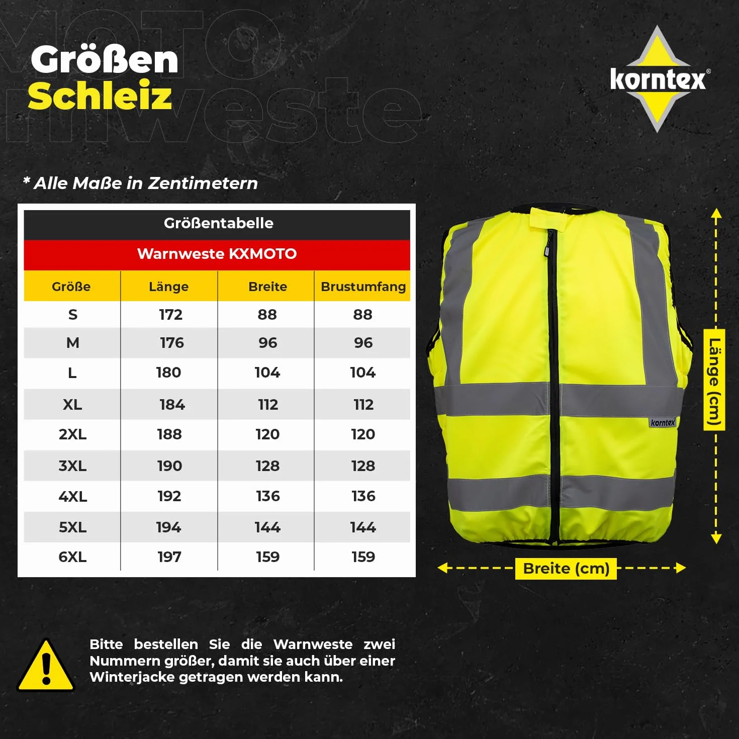 Korntex Hi-Vis Kamizelka motocyklowa sygnałowa żółta L