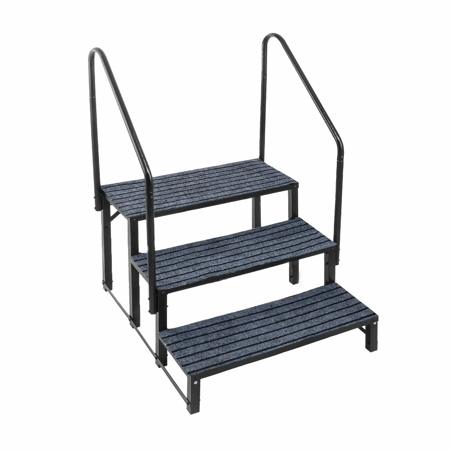 Schody do kampera, przenośne 3-stopniowe drabiny do kampera, wytrzymałe schody mobilne z poręczą, 200 kg, do przyczepy podróżnej, spa, bezpieczeństwa zwierząt domowych