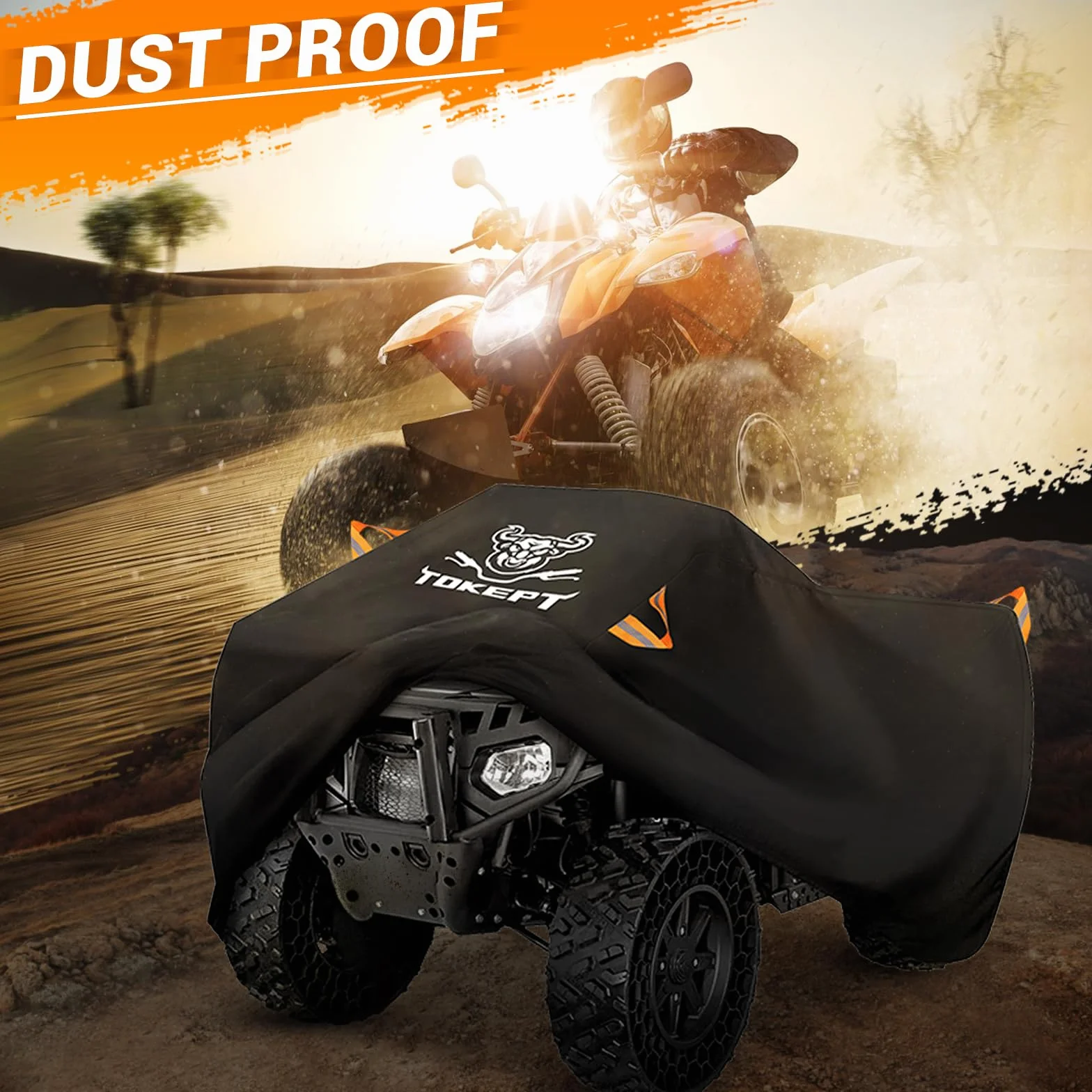 Pokrowiec na ATV, wodoodporny, wytrzymały pokrowiec na czterokołowiec i quada, całoroczny, odporny na warunki atmosferyczne i UV, do Polaris″, Kawasaki, Yamaha, Suzuki, Honda (czarny, XL)