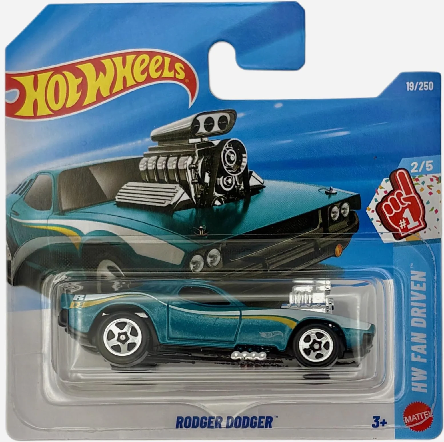 Hot Wheels - Rodger Dodger - HW Fan Driven 2/5 - JJH94 - Short Card - turkusowy samochód Muscle Car w skali 1:64 - Mattel 2026